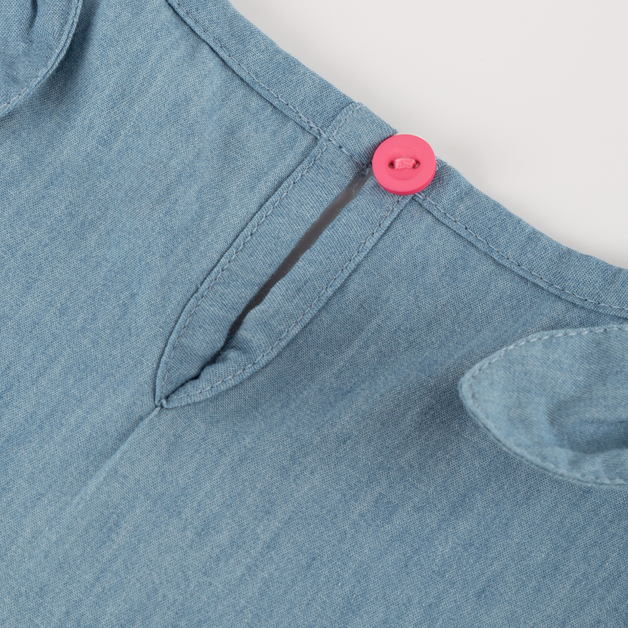 Kinder Chambray-Kleid Hund Funny Dog, hellblau, Kinder Chambray-Kleid Hund Funny Dog, hellblau,