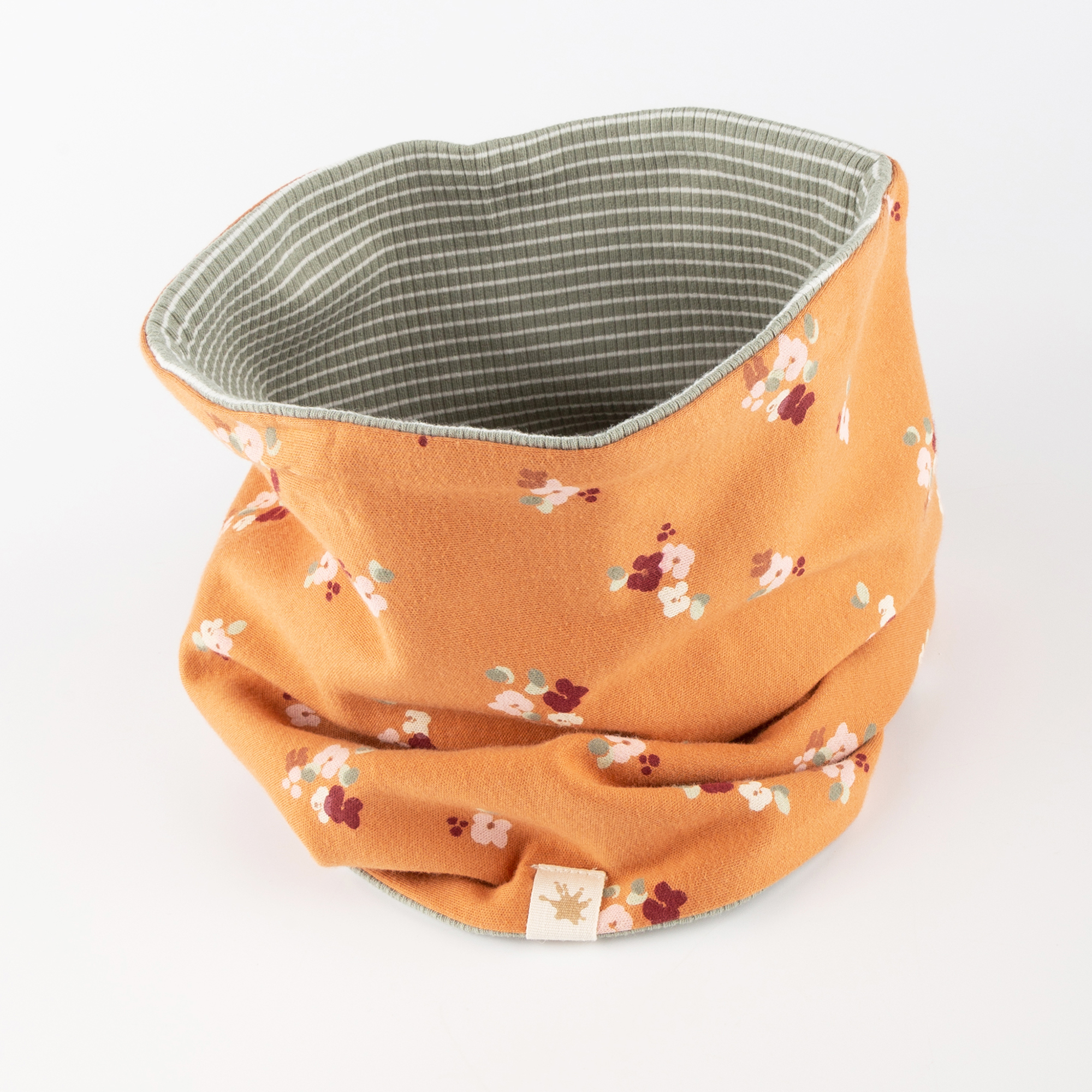 Reversible children's neck gaiter, Pink Cockatoo