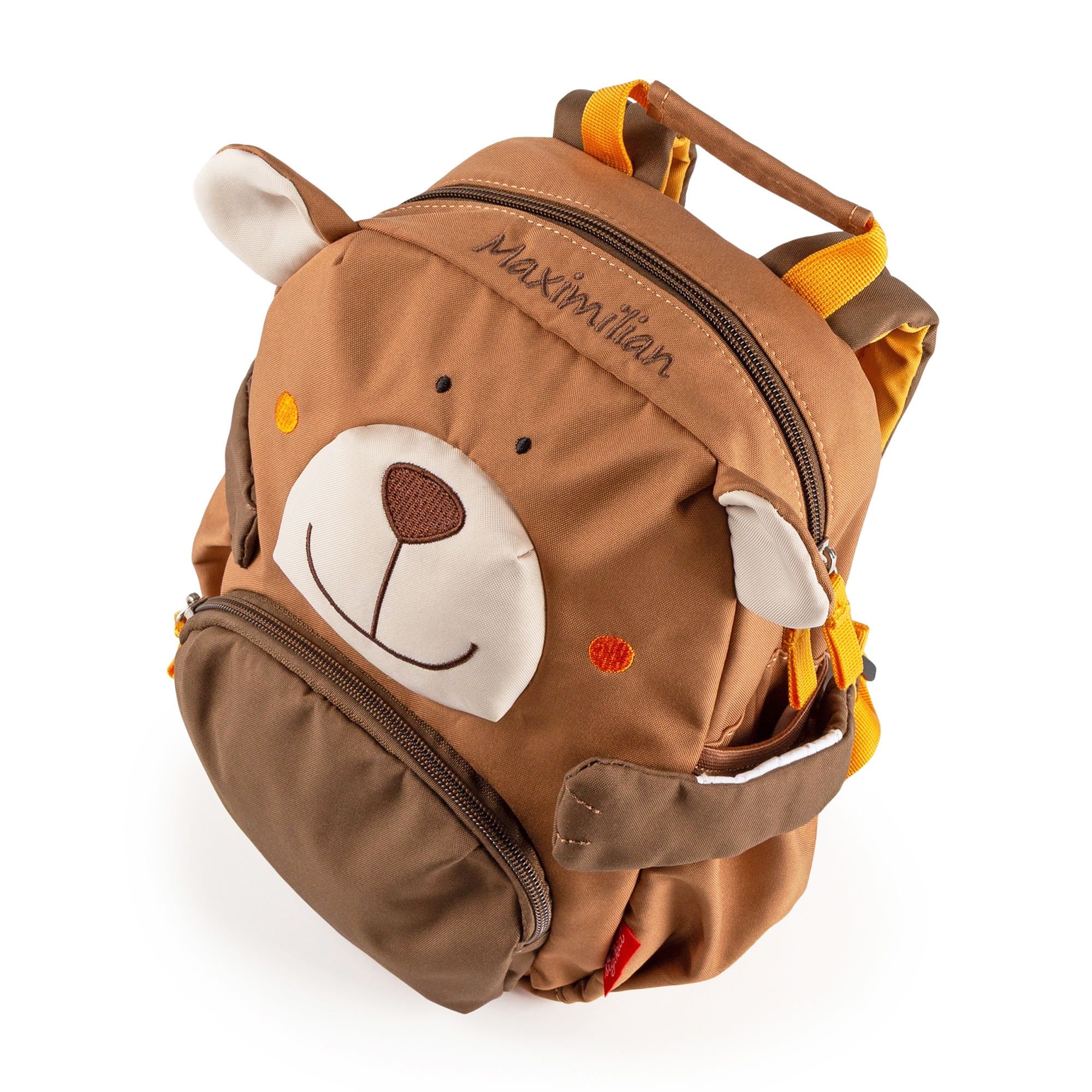Kids' backpack bear brown, personalized with name Kids' backpack bear brown, personalized with name