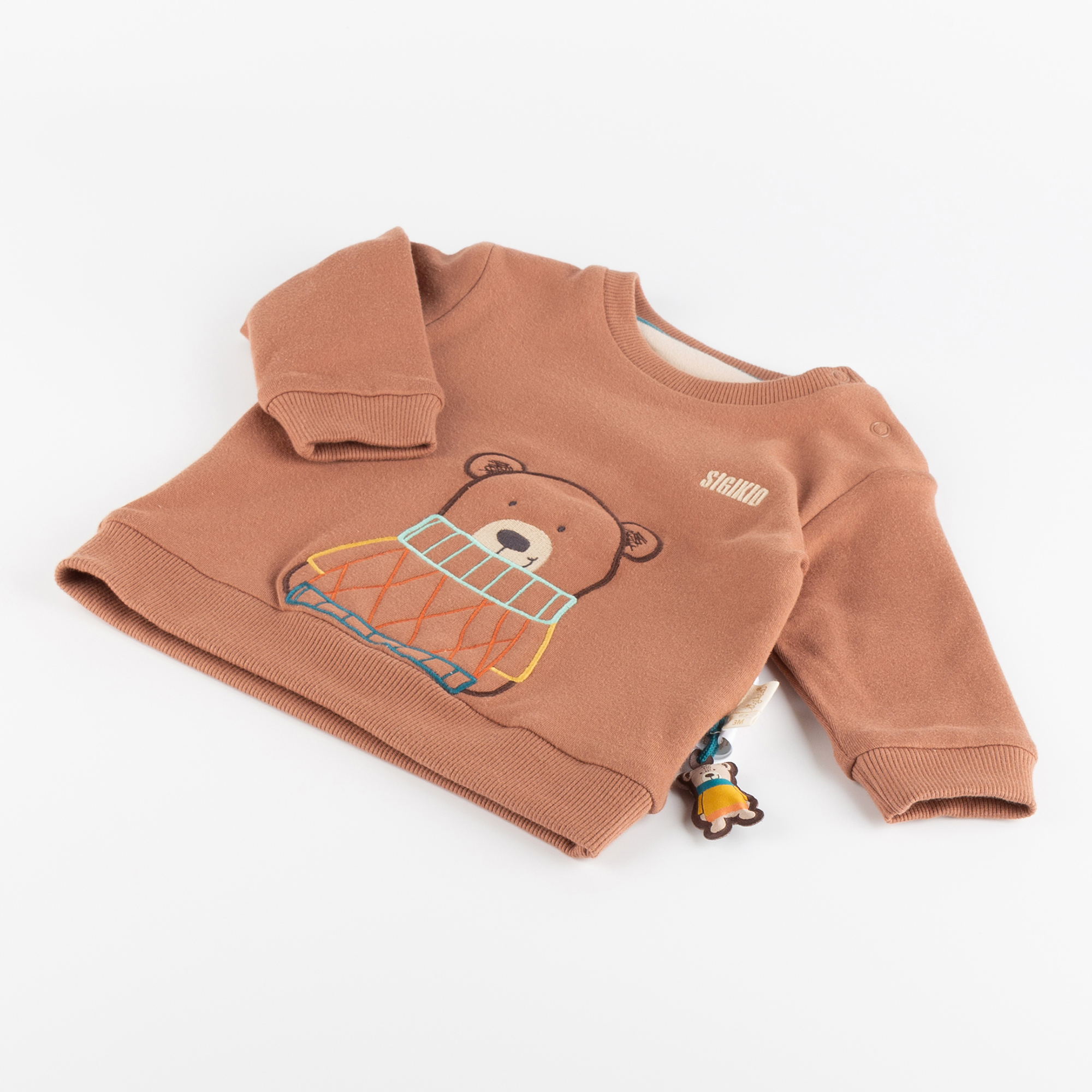 Baby Wendeshirt Bär, bunt gestreift oder braun