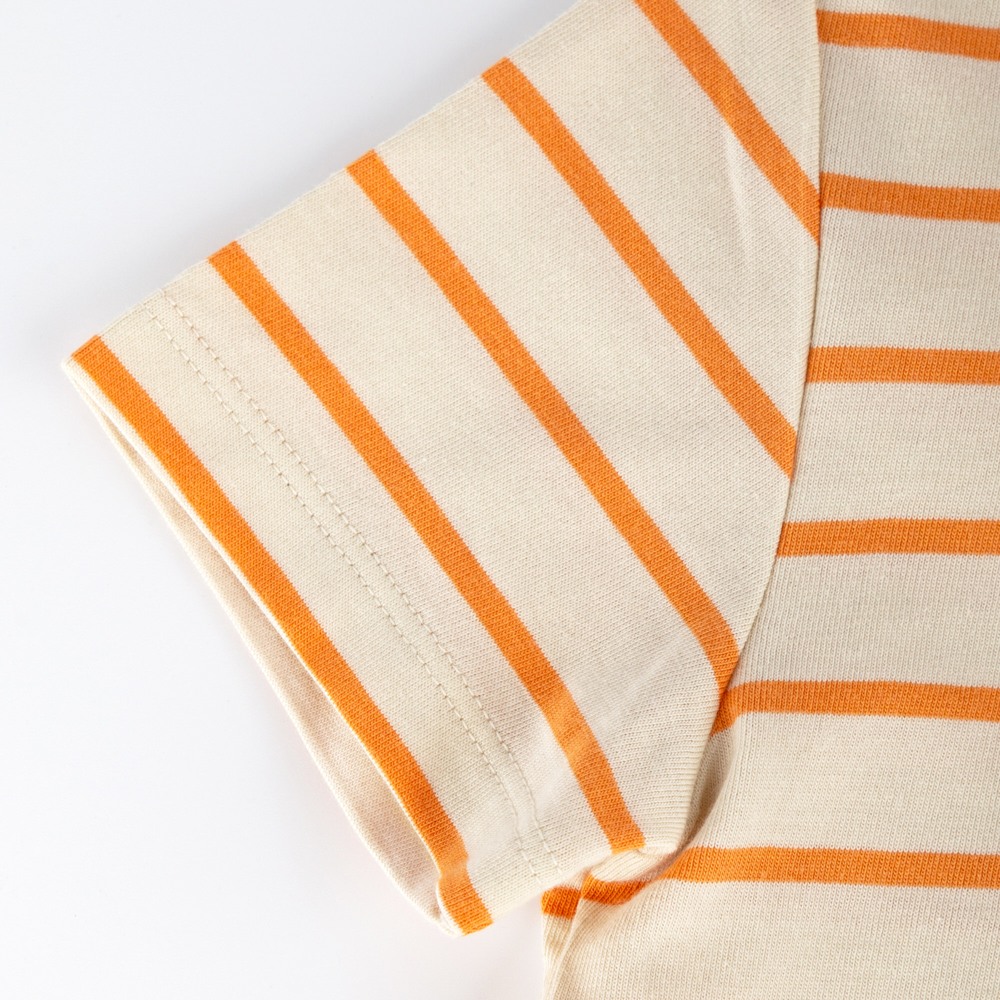 Girls' striped T-shirt flamingo, cream/orange Girls' striped T-shirt flamingo, cream/orange