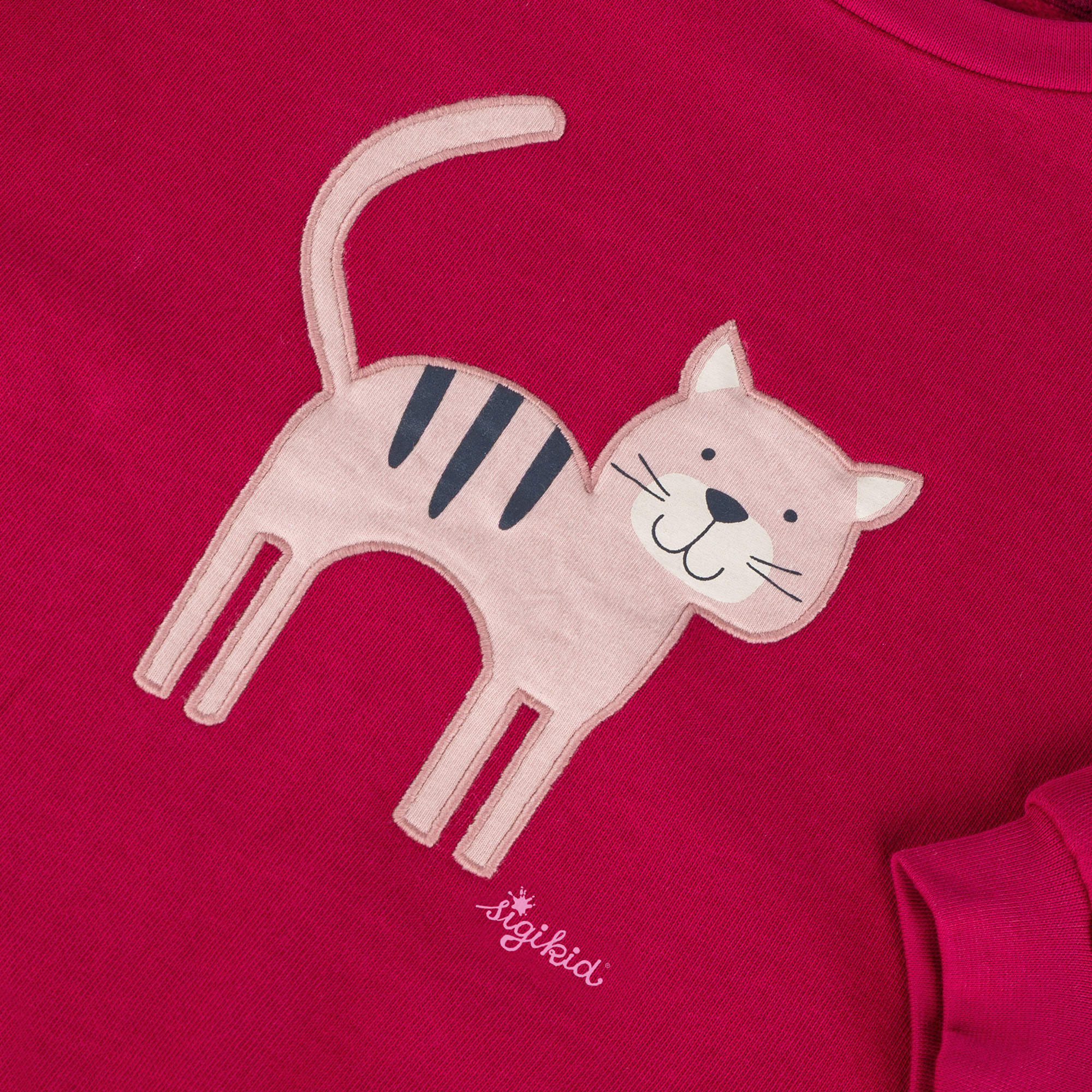 Kinder Oversized Sweatshirt Katze, pink