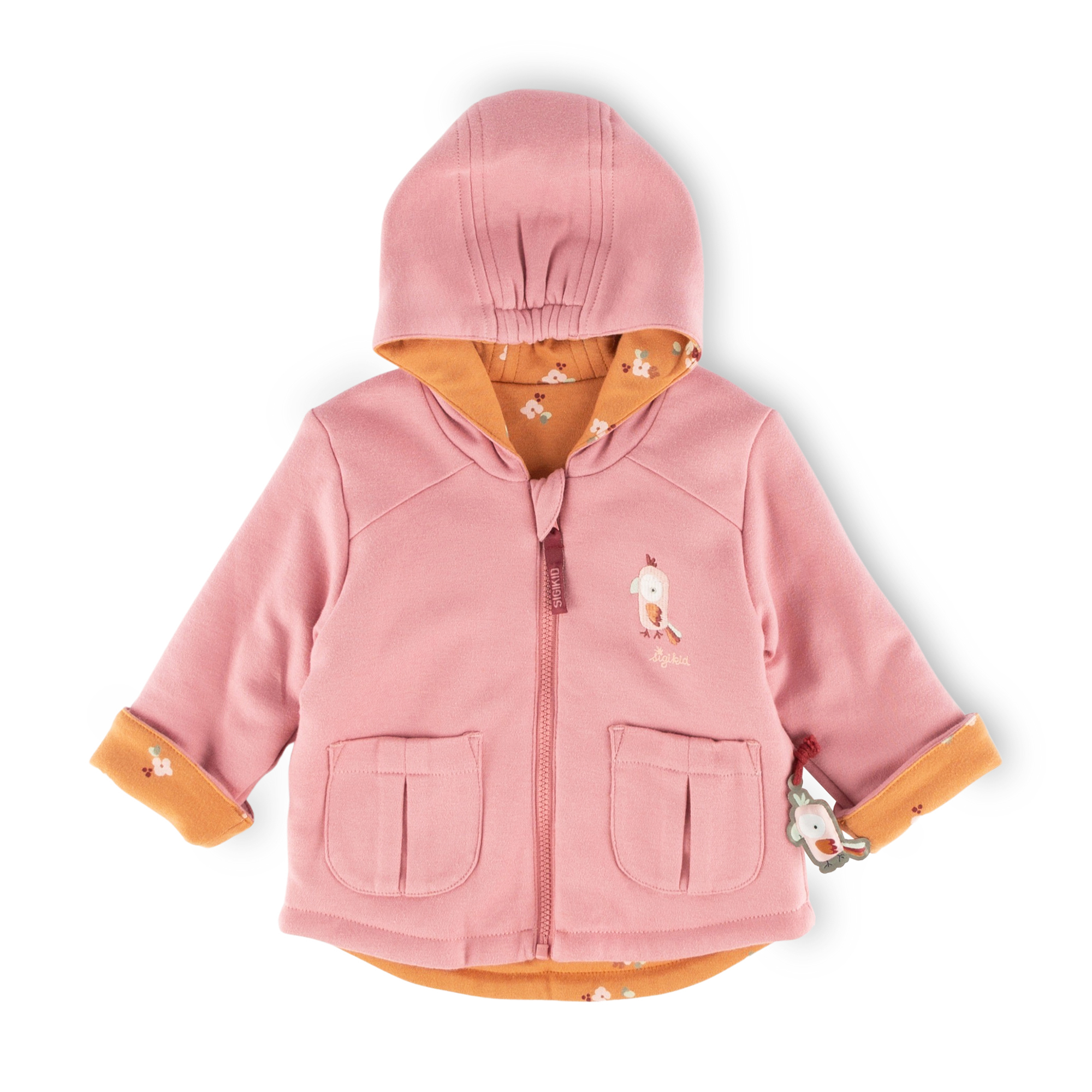 Reversible baby jacket Pink Cockatoo