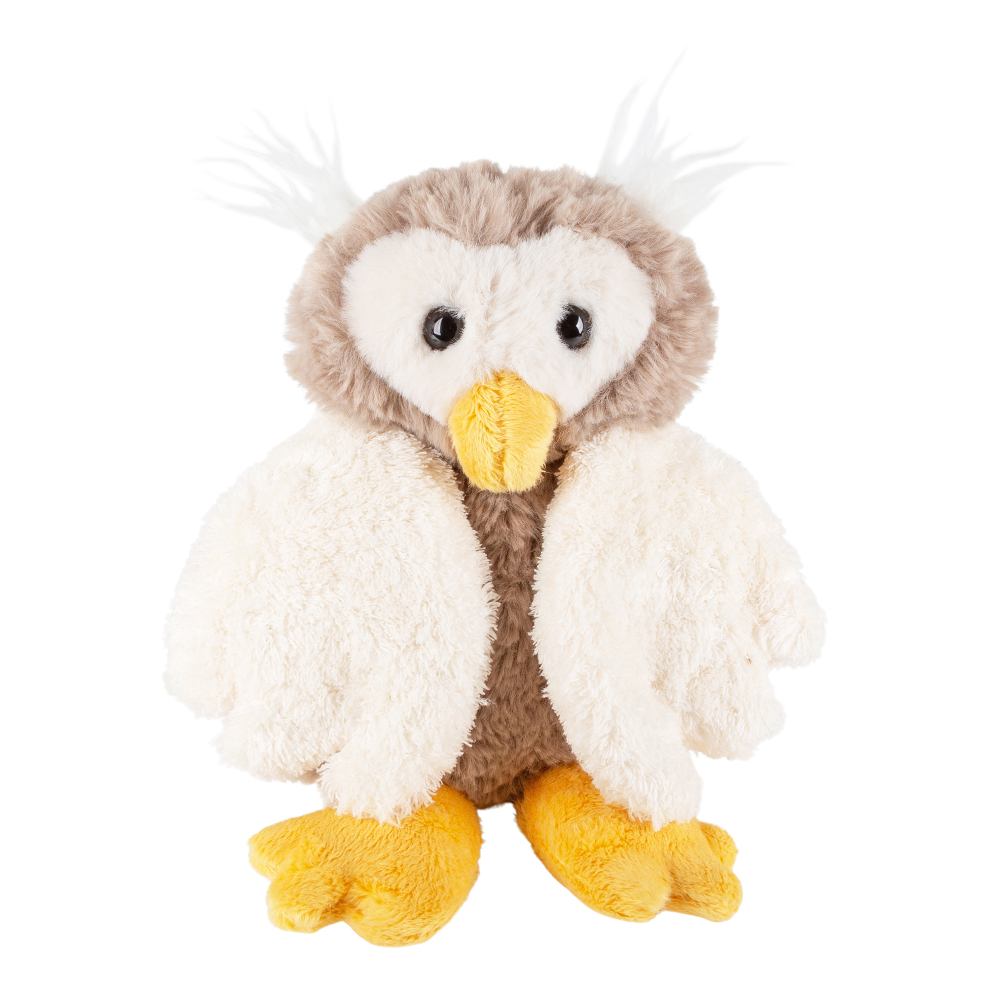 Kuscheltier Eule liegend beige, Flauscherie
