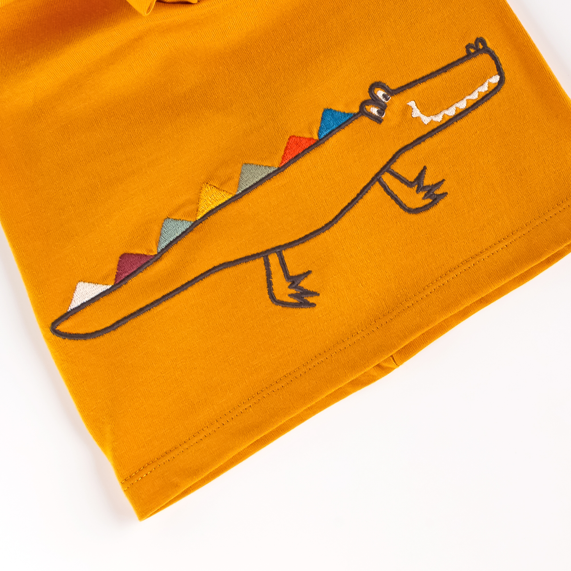 Gelbes Baby T-Shirt mit Krokodil Motiv