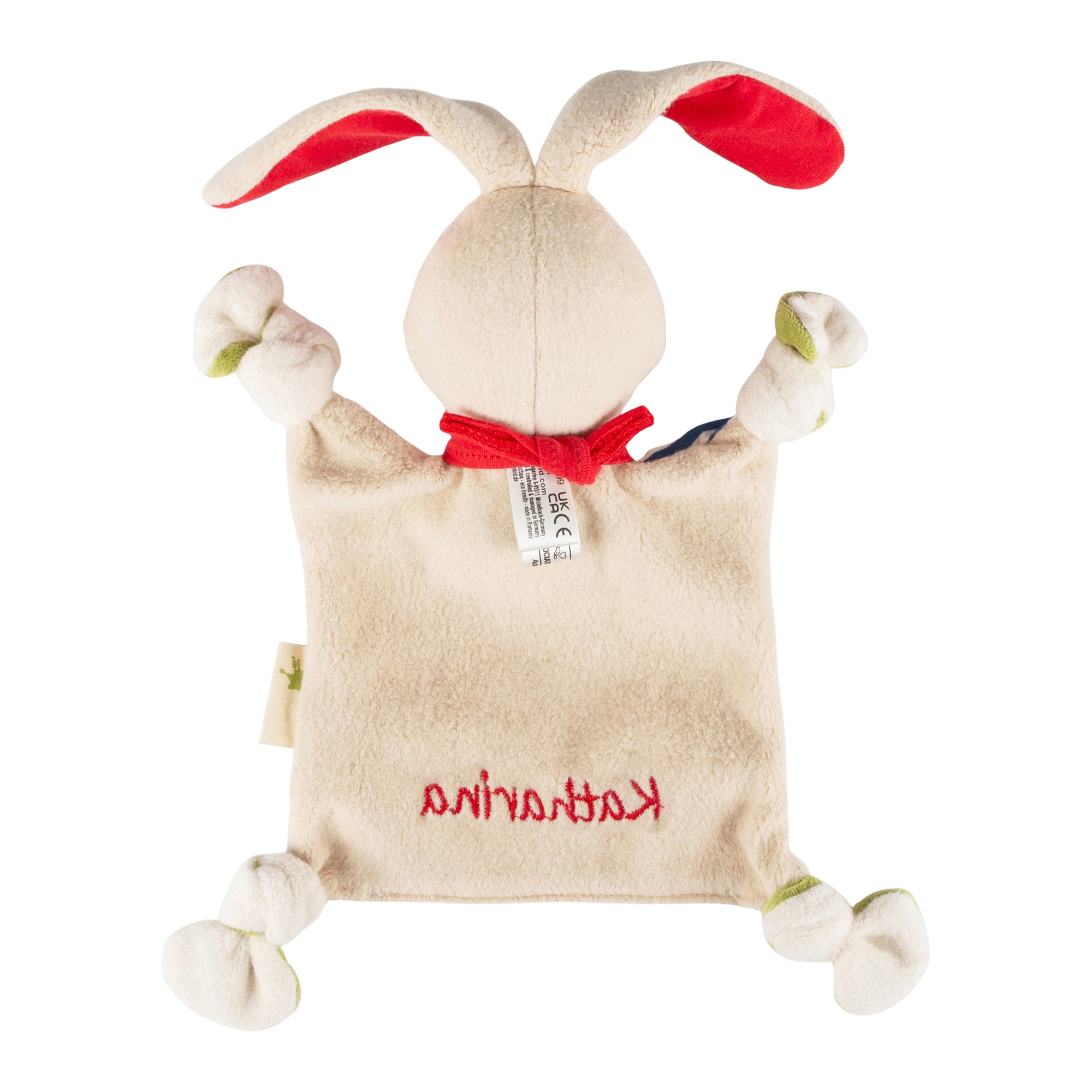 Organic baby comforter bunny, name embroidery