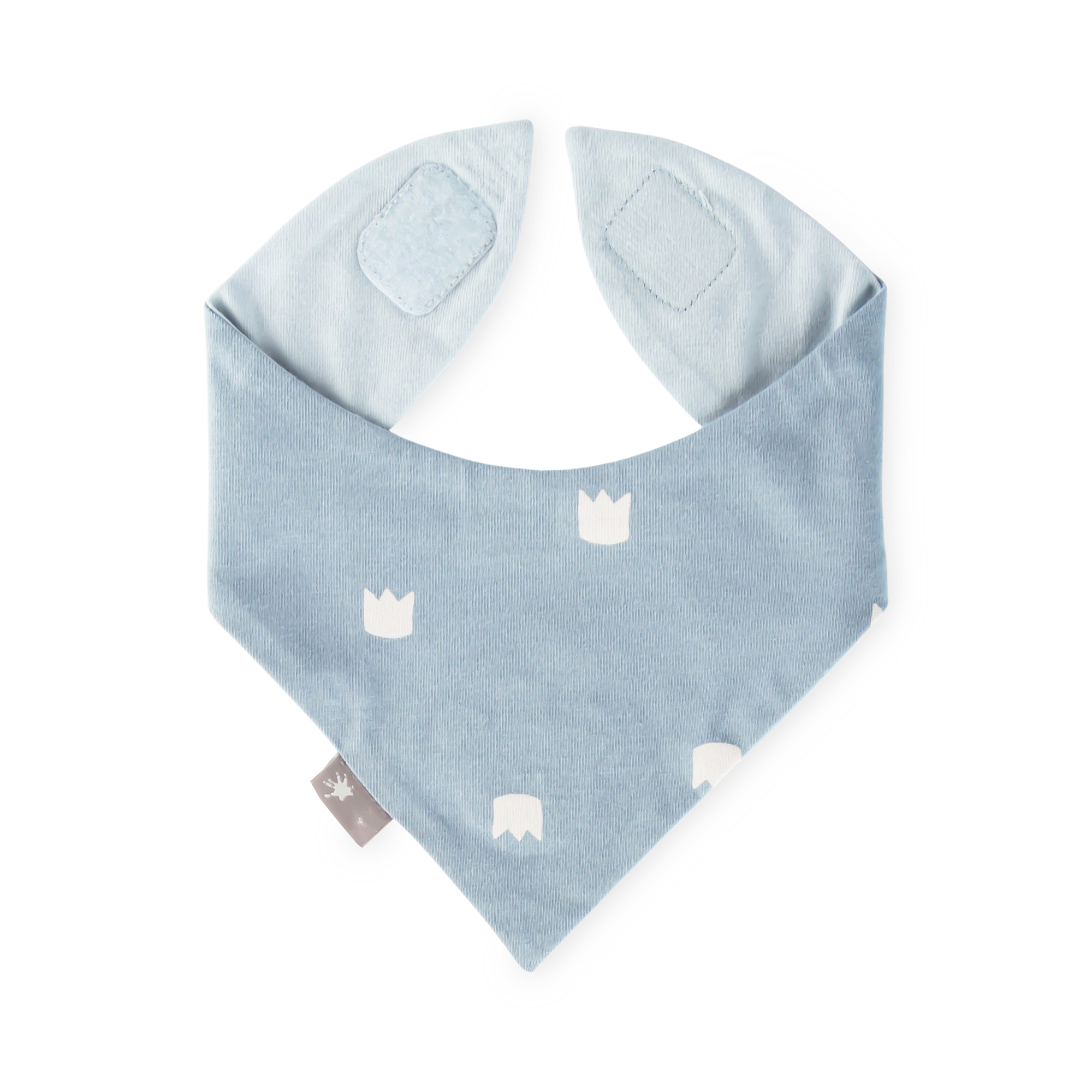 Baby Wendehalstuch Krönchen Bär, blau Baby Wendehalstuch Krönchen Bär, blau