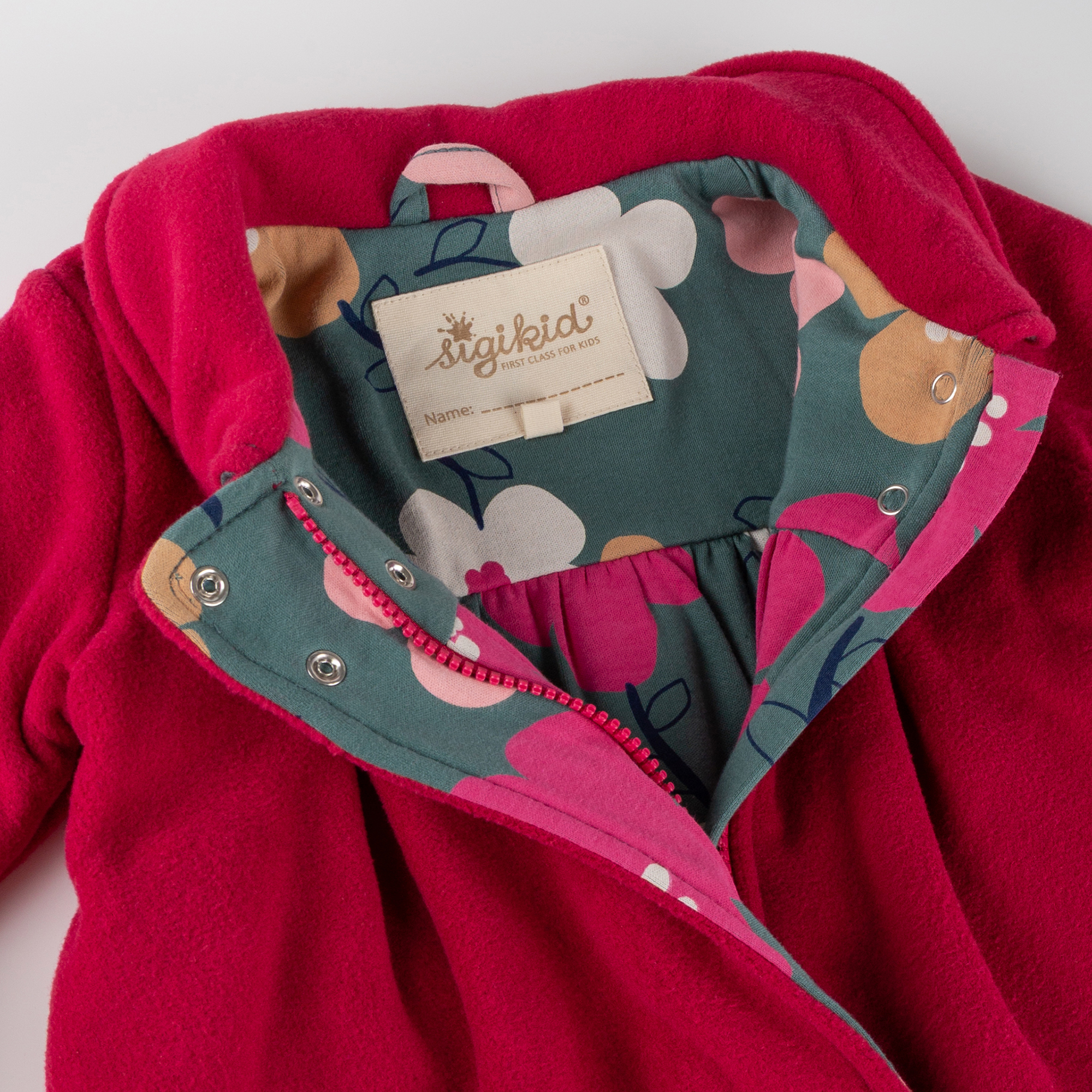 Baby Fleecejacke Pony Love, dunkelrot mit Blumen