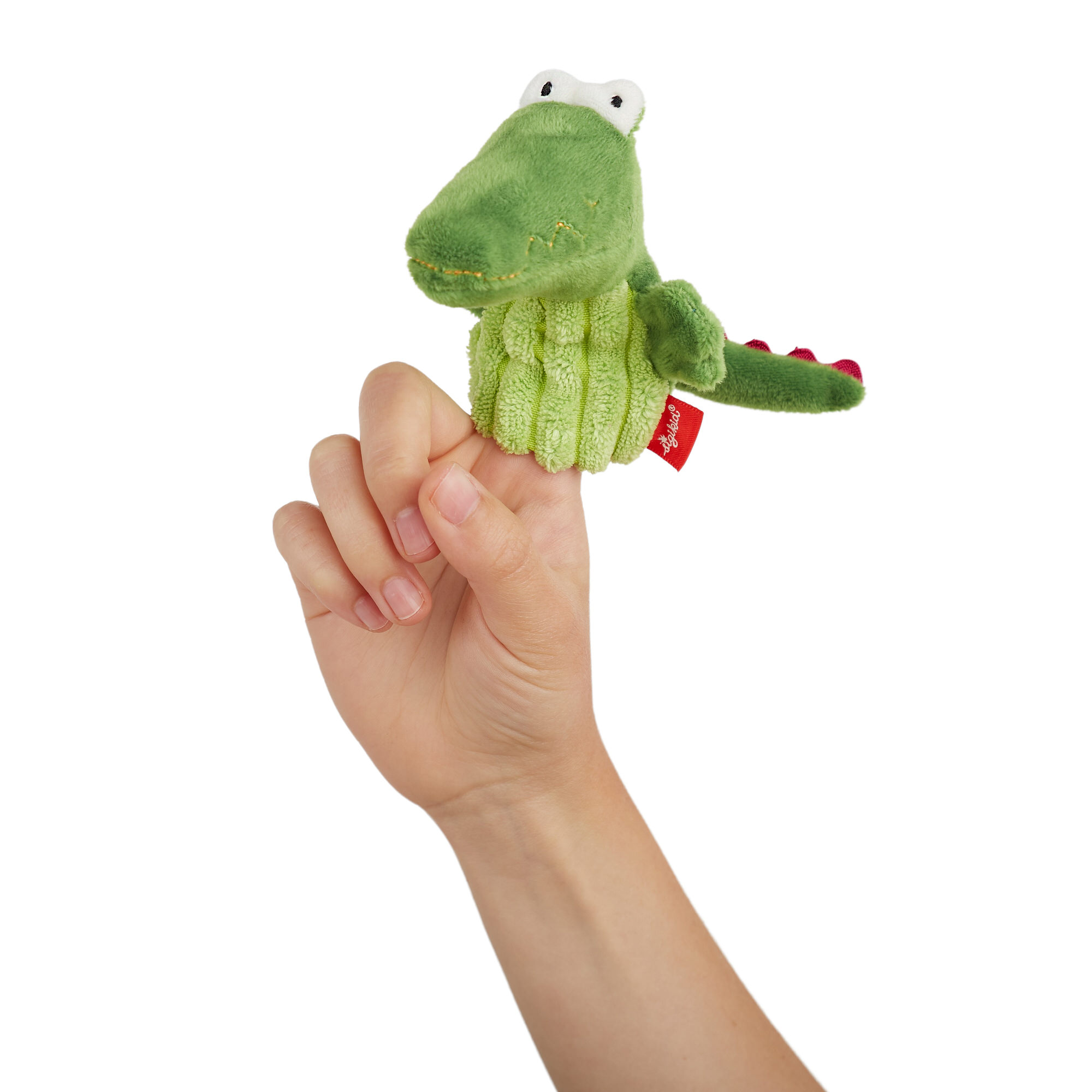 Finger plush puppet Crocodile, Mini puppet theatre