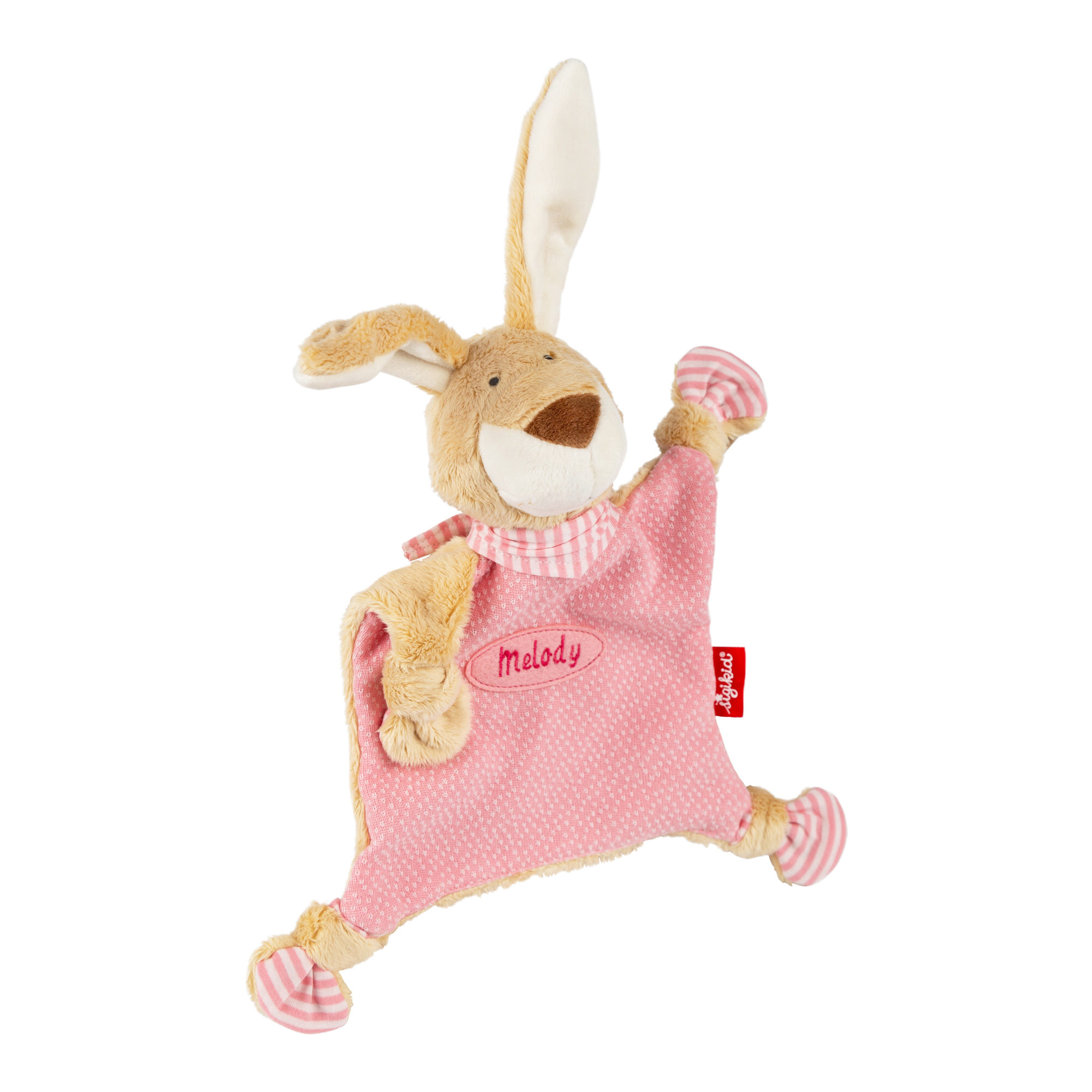 Individualized baby lovey rabbit, pink