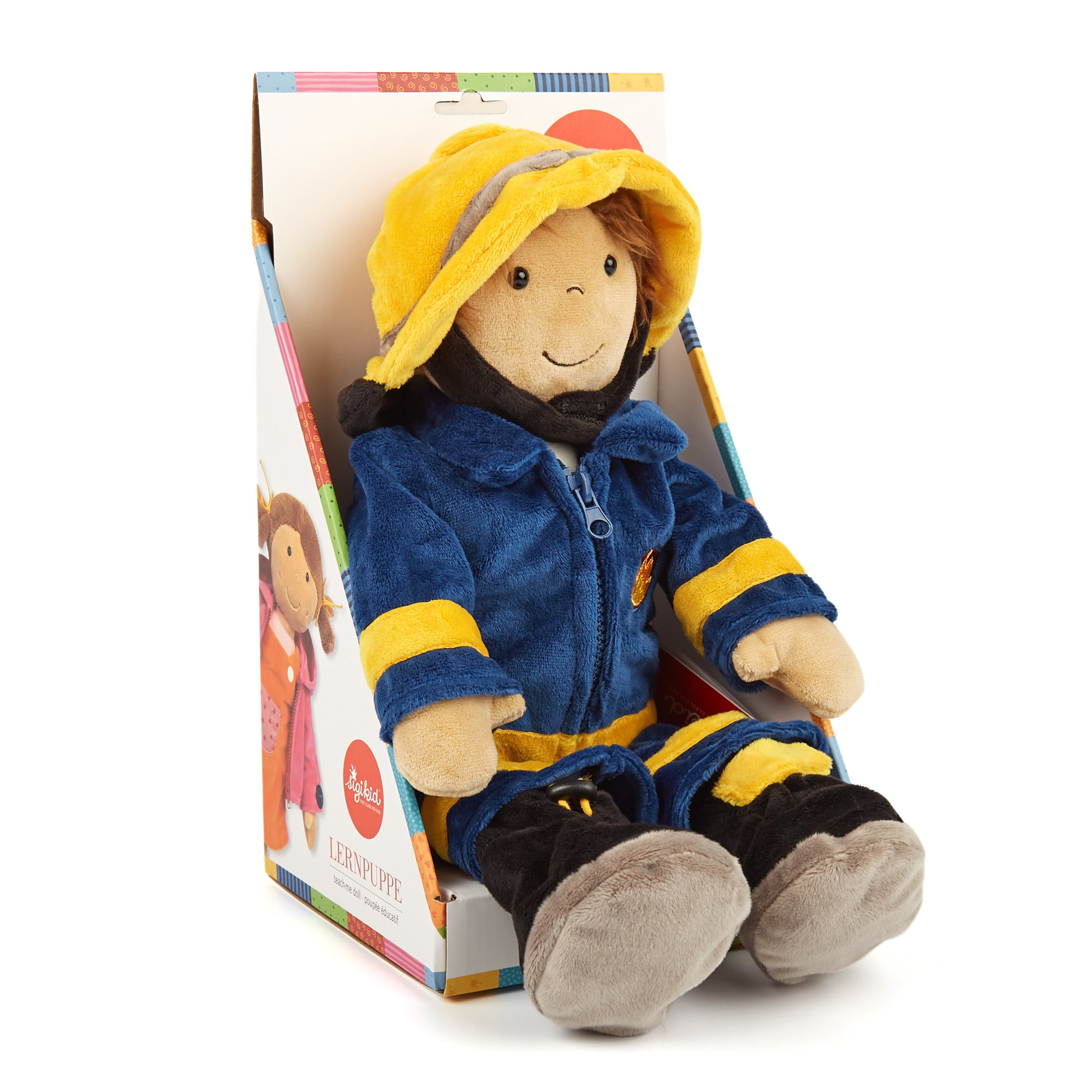 Educational soft doll firefighter, learn-how-to-dress