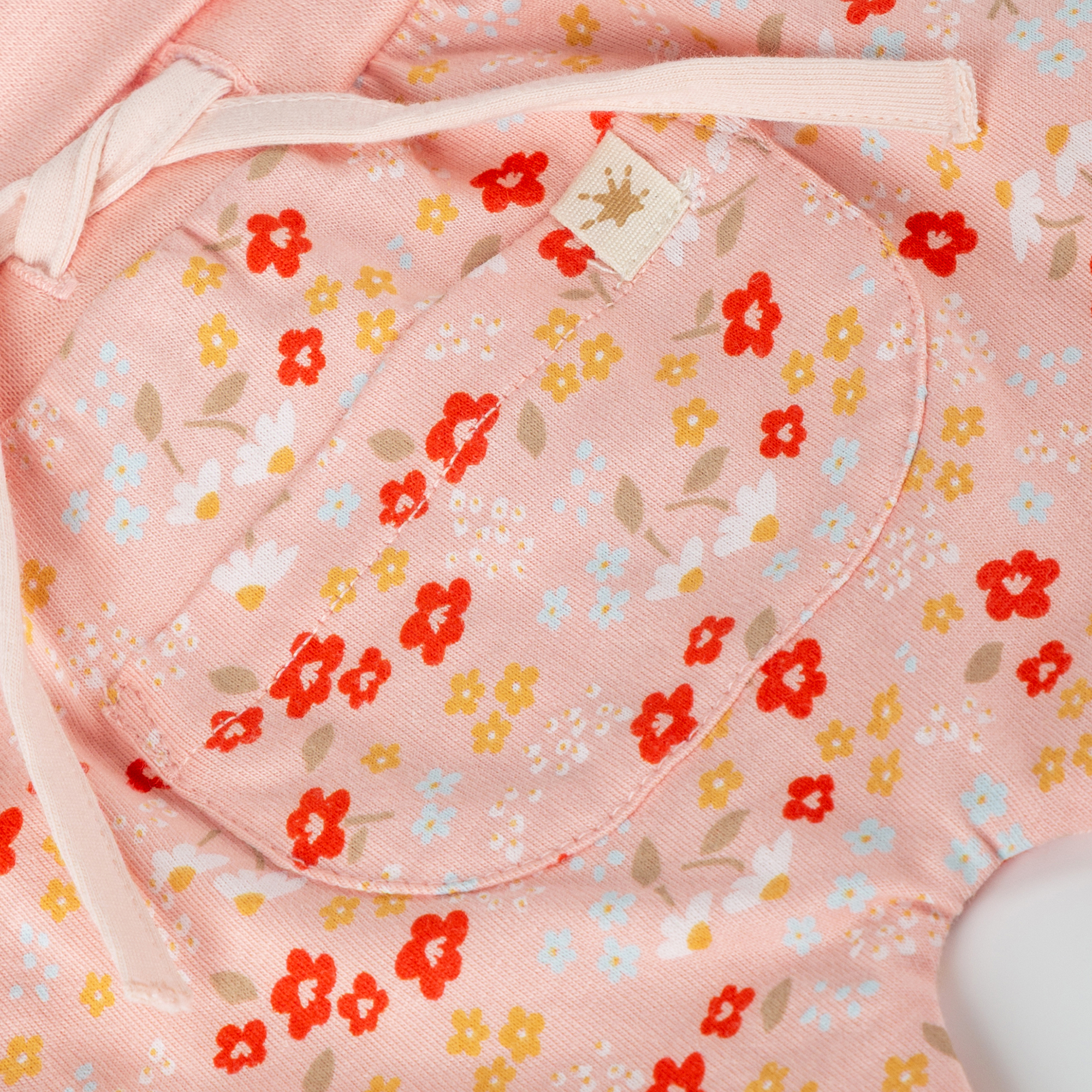 Flowery newborn baby pants, pocket, ankle cuffs