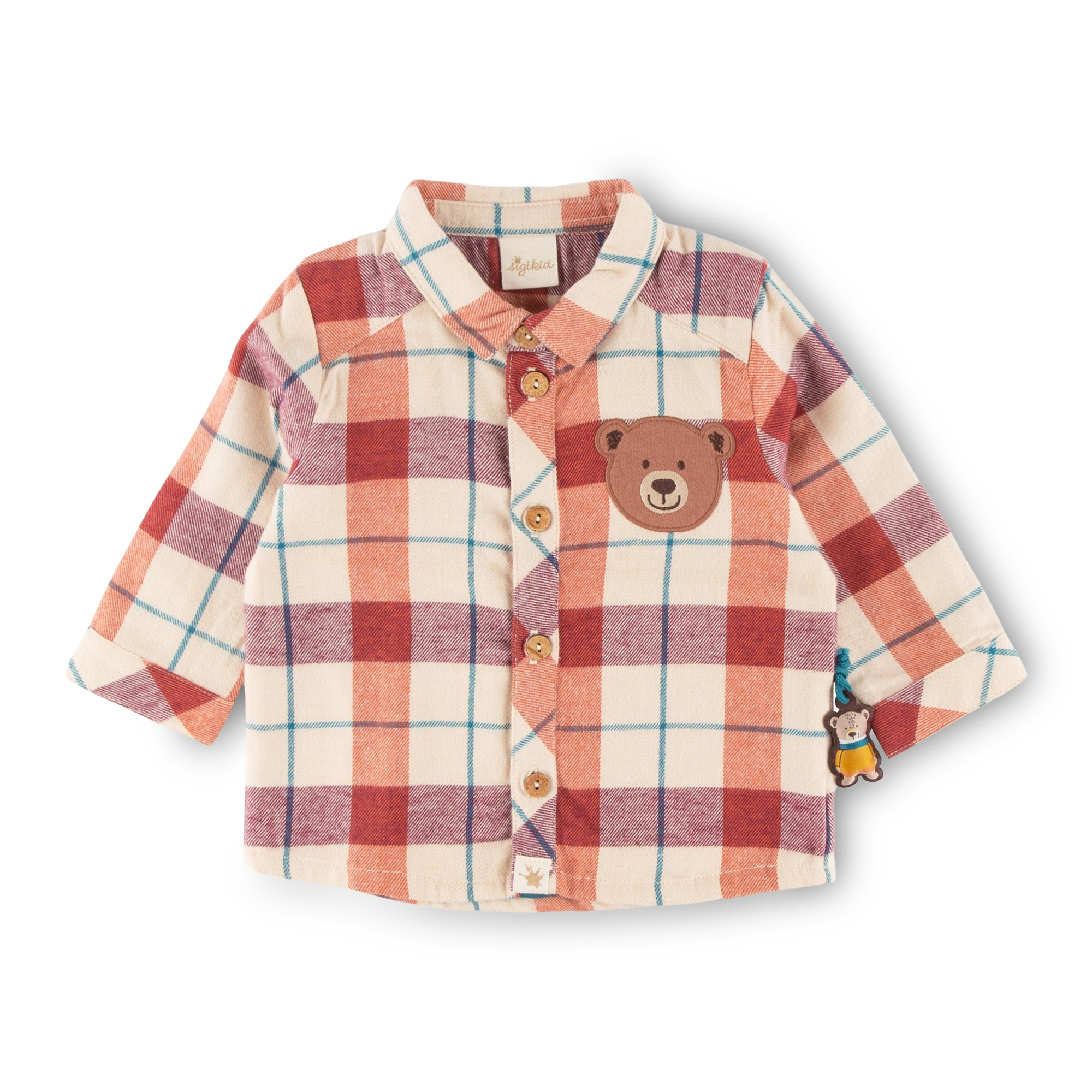 Baby boy check flannel shirt, Winter Animals