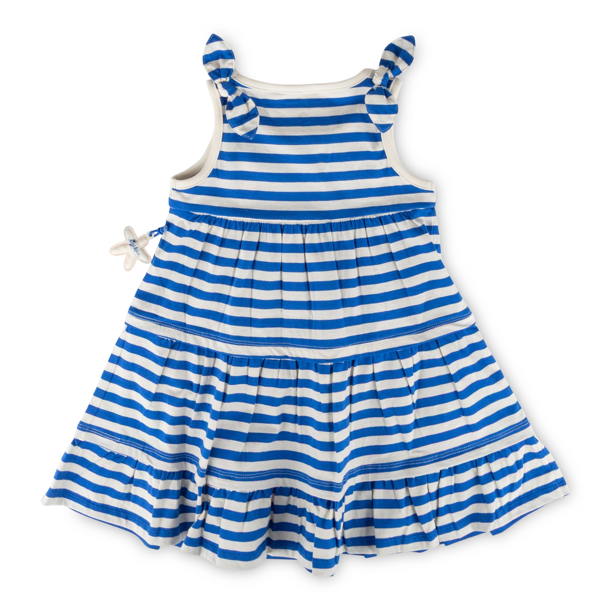 Kinder Ringel Kleid Seepferdchen,blau-weiß