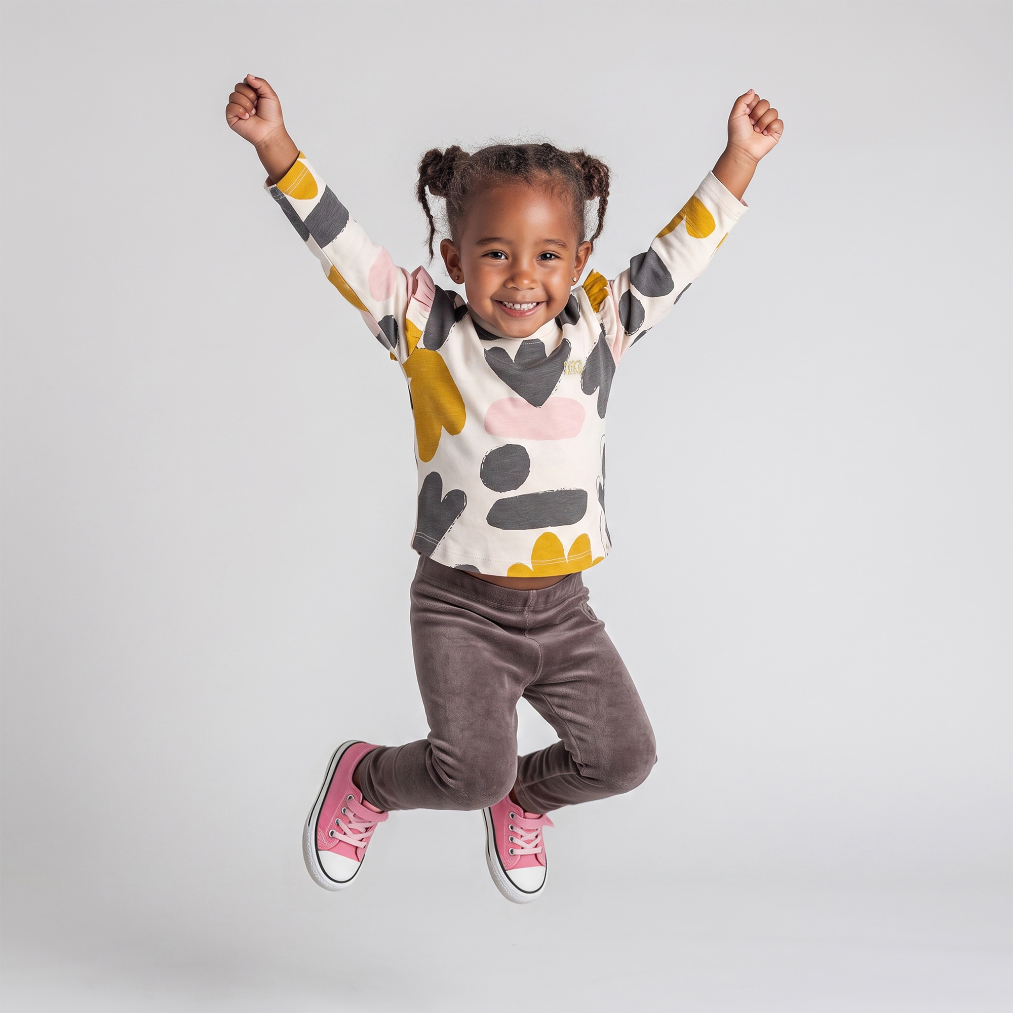 Baby long sleeve Tee shoulder frills, Snow Bunny