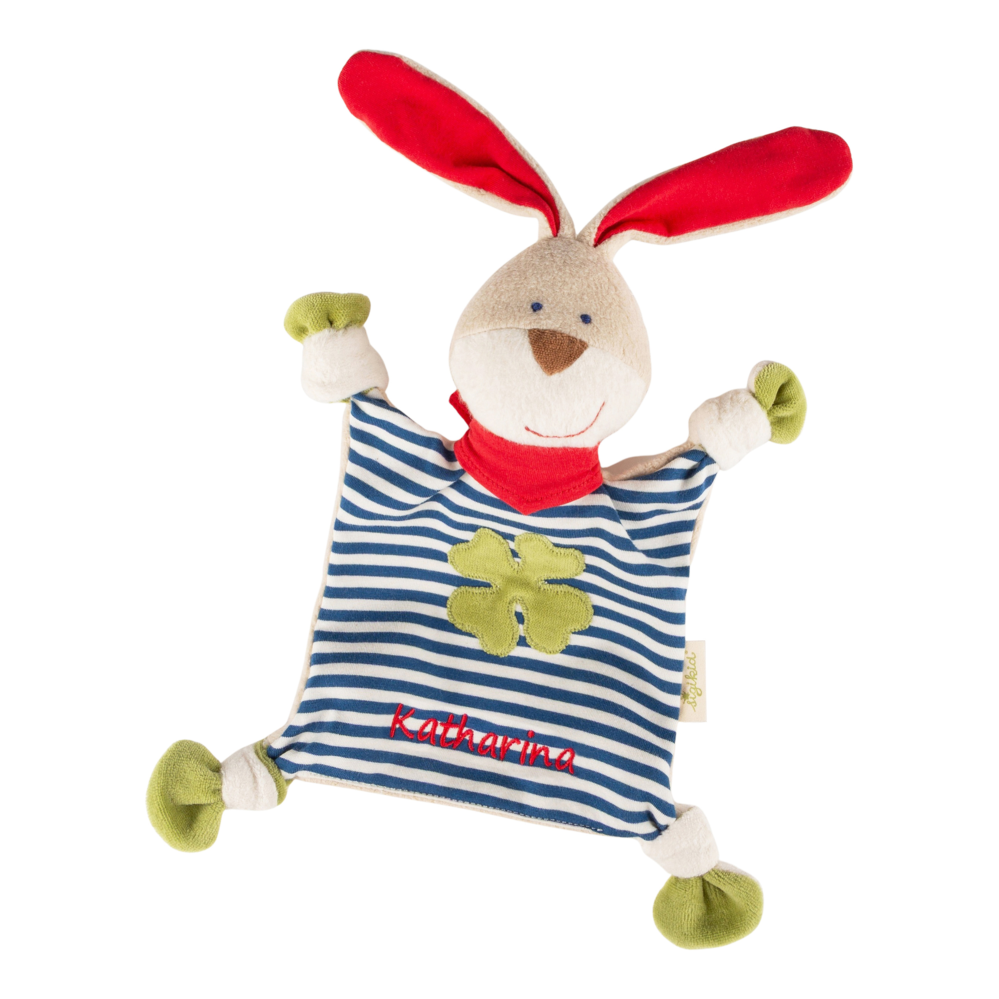 Organic baby comforter bunny, name embroidery