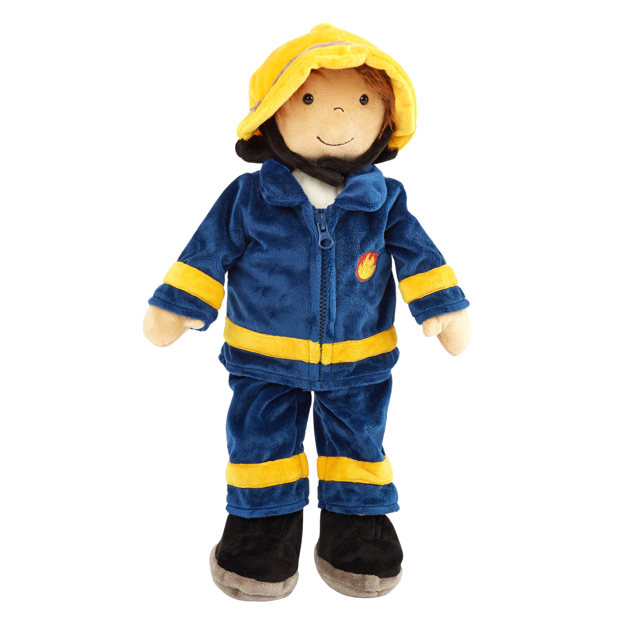 Educational soft doll firefighter, learn-how-to-dress