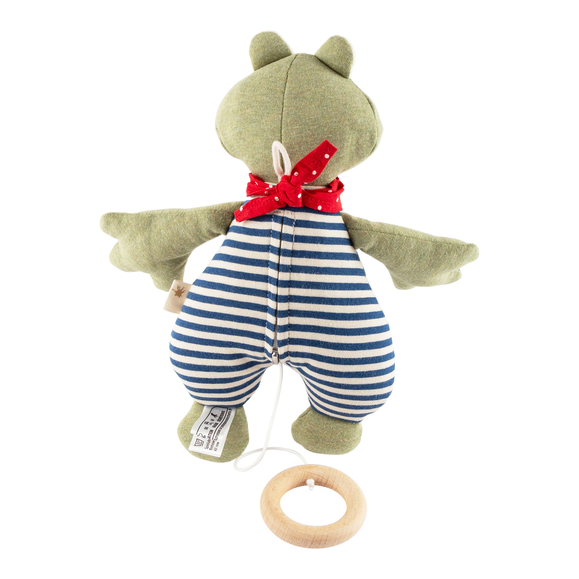 Musical soft toy frog, cotton jersey