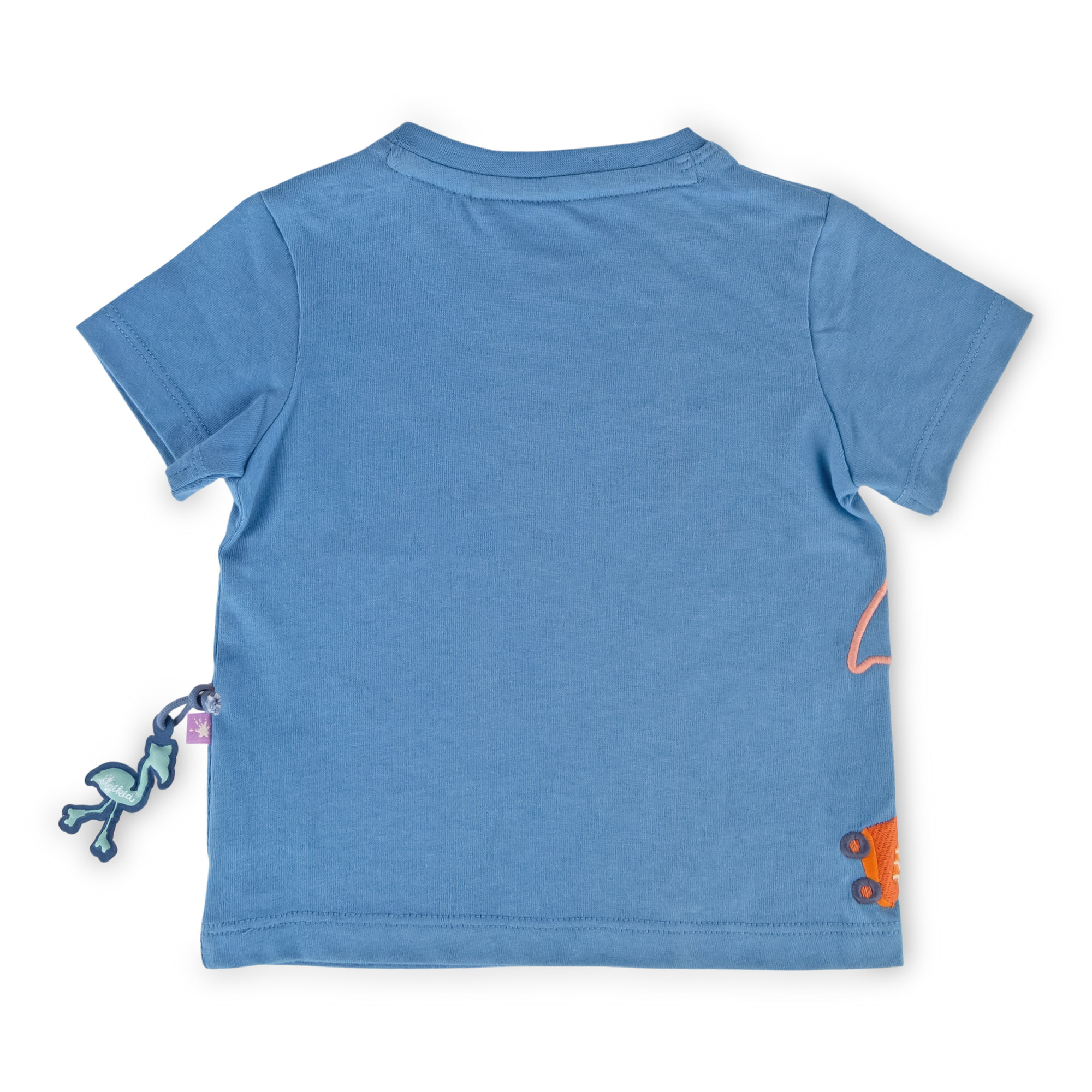 Blaues Baby T-Shirt mit Wild Flamingo Motiv