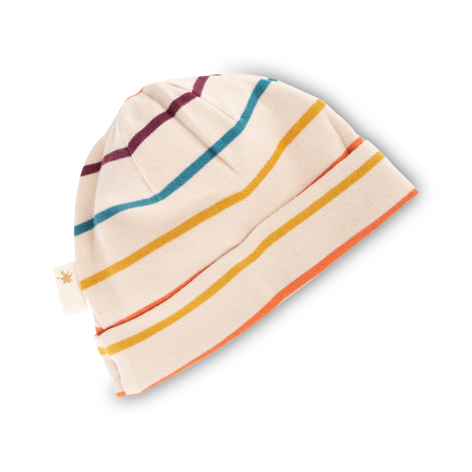 Striped baby beanie hat, Winter Animals