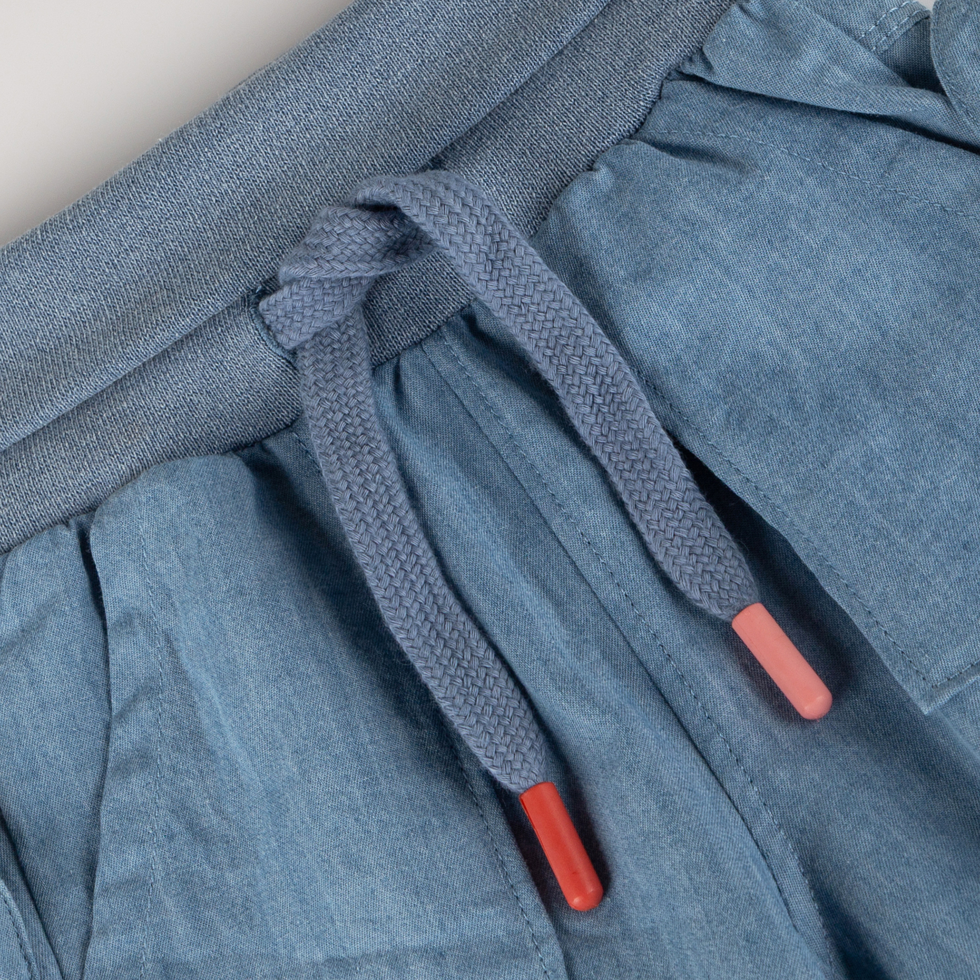 Airy baby chambray pants, light blue