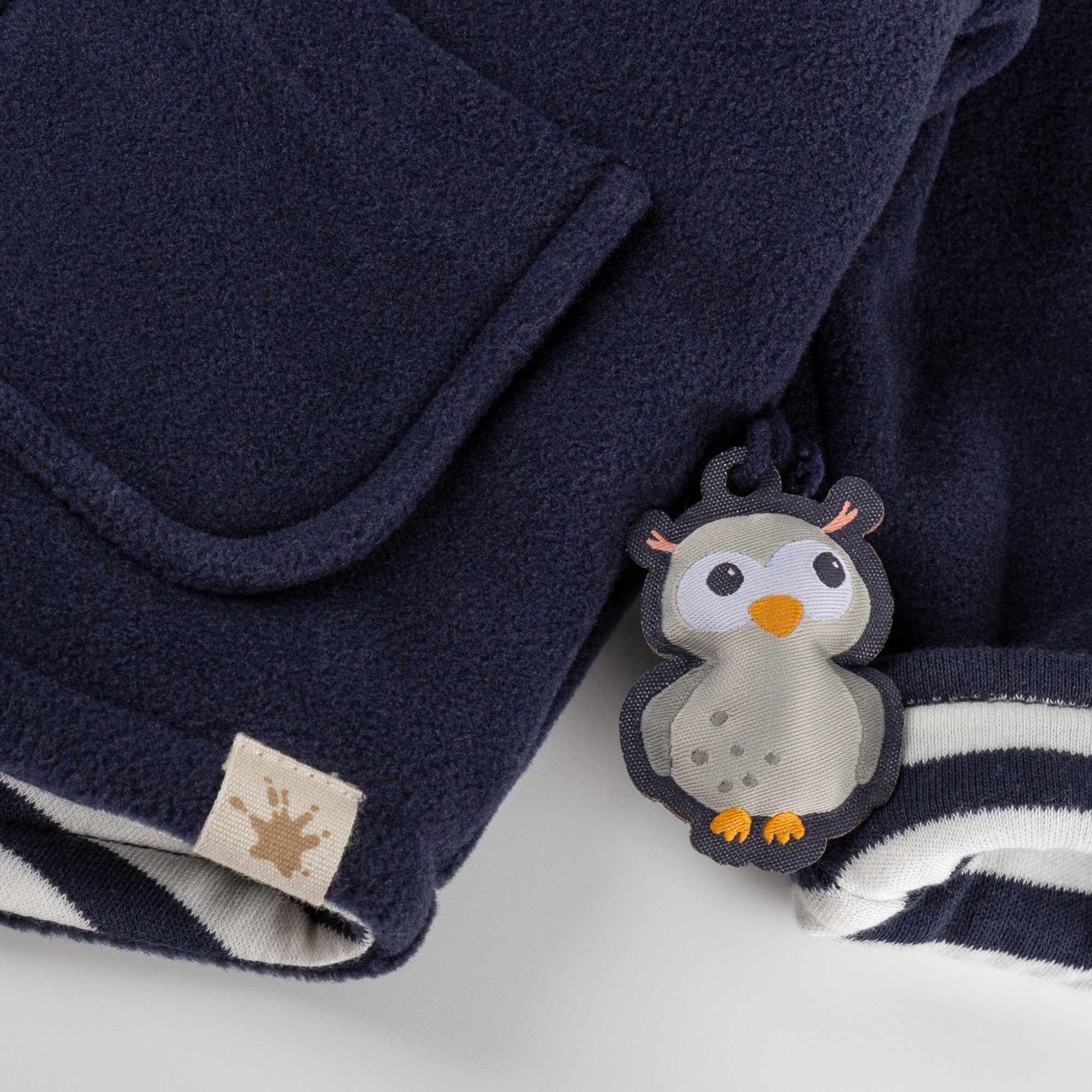 Baby Fleecejacke Eule Curious Owl, dunkelblau