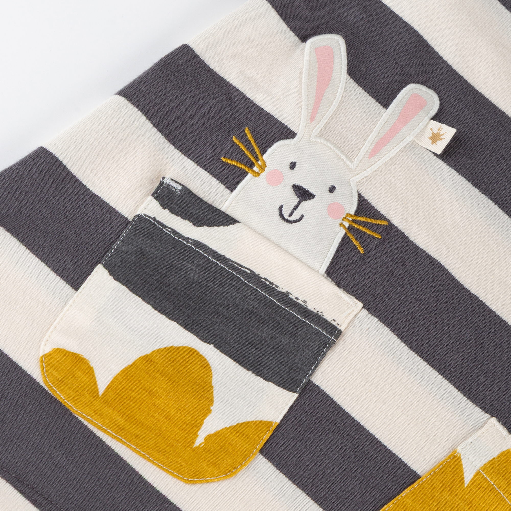 Girls' long sleeve Tee dress Snow Bunny with pockets