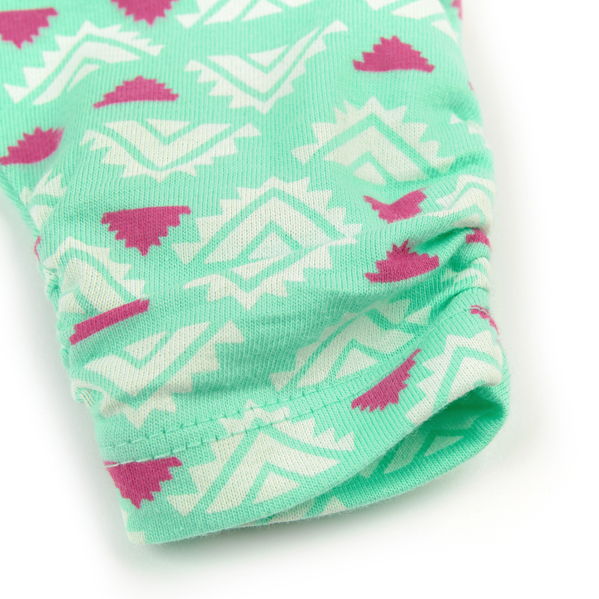 Mint green baby girl summer leggings with gatherings