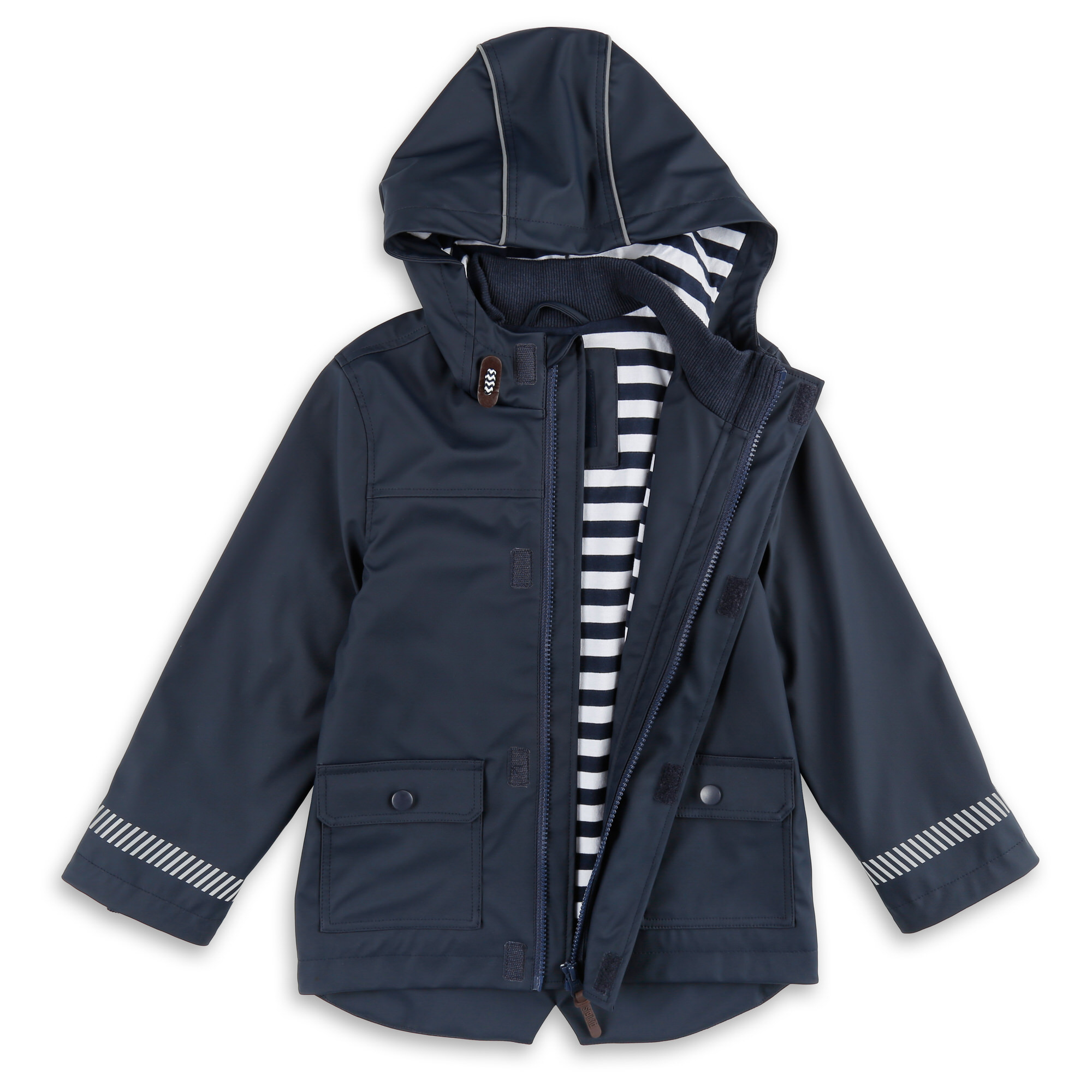 Rain jacket for kids, lined, navy