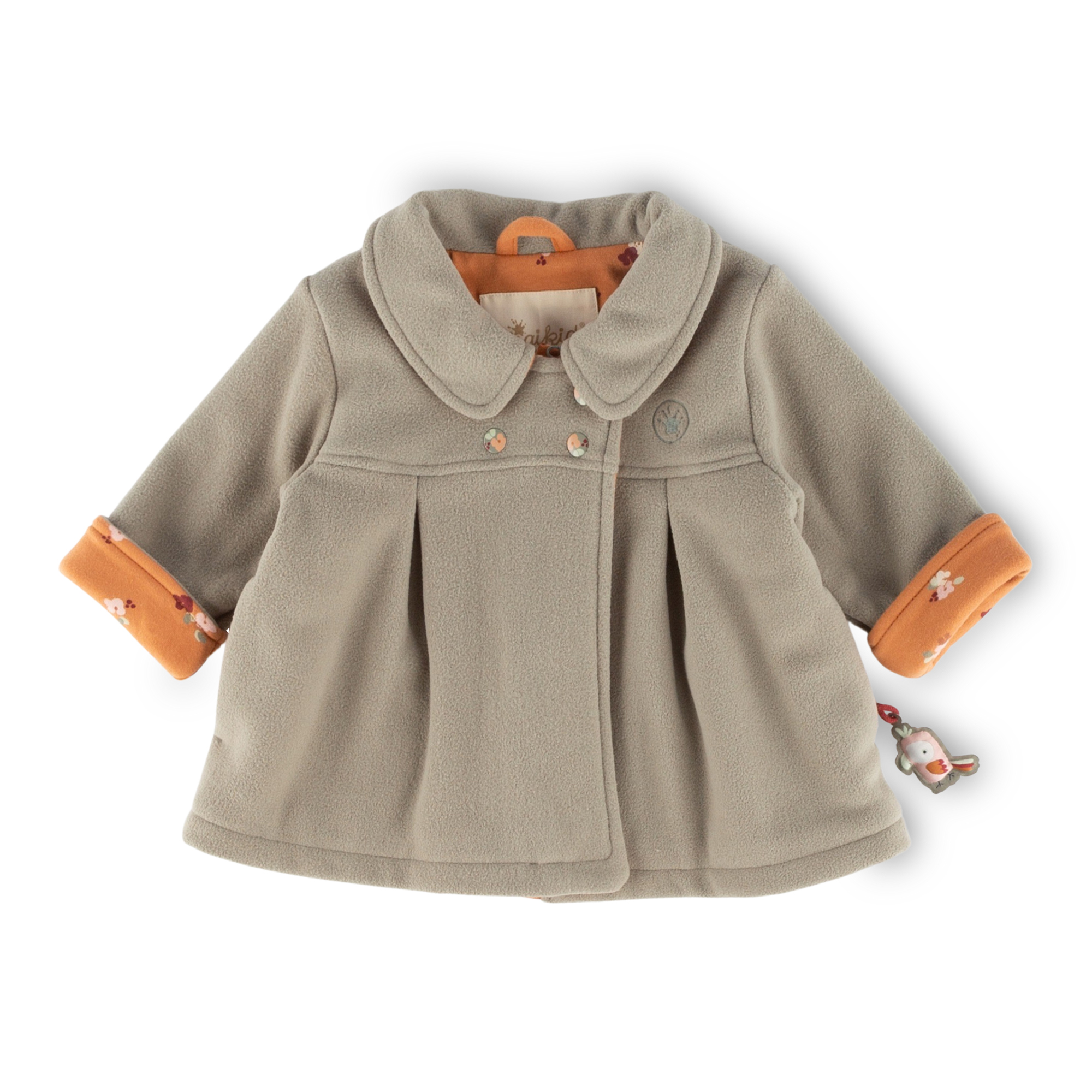 Collared baby fleece jacket pastel green, lined