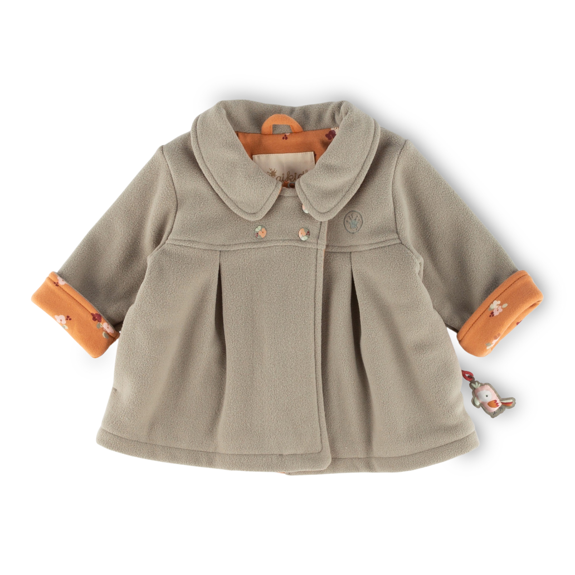 Collared baby fleece jacket pastel green, lined Collared baby fleece jacket pastel green, lined