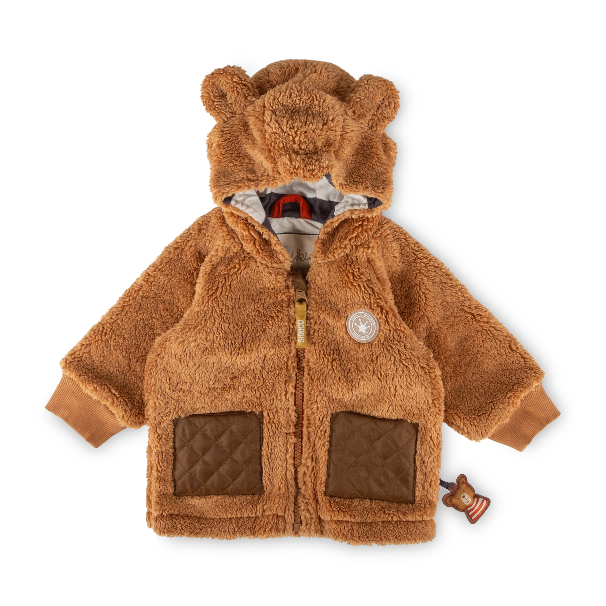 Baby Sherpa Fleece Jacke gefüttert Winterbär, braun