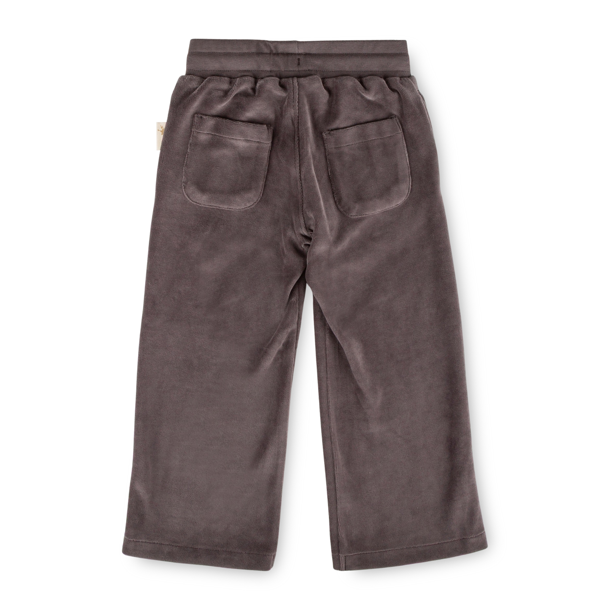 Wide children's velour pants, dark grey, Snow Bunny