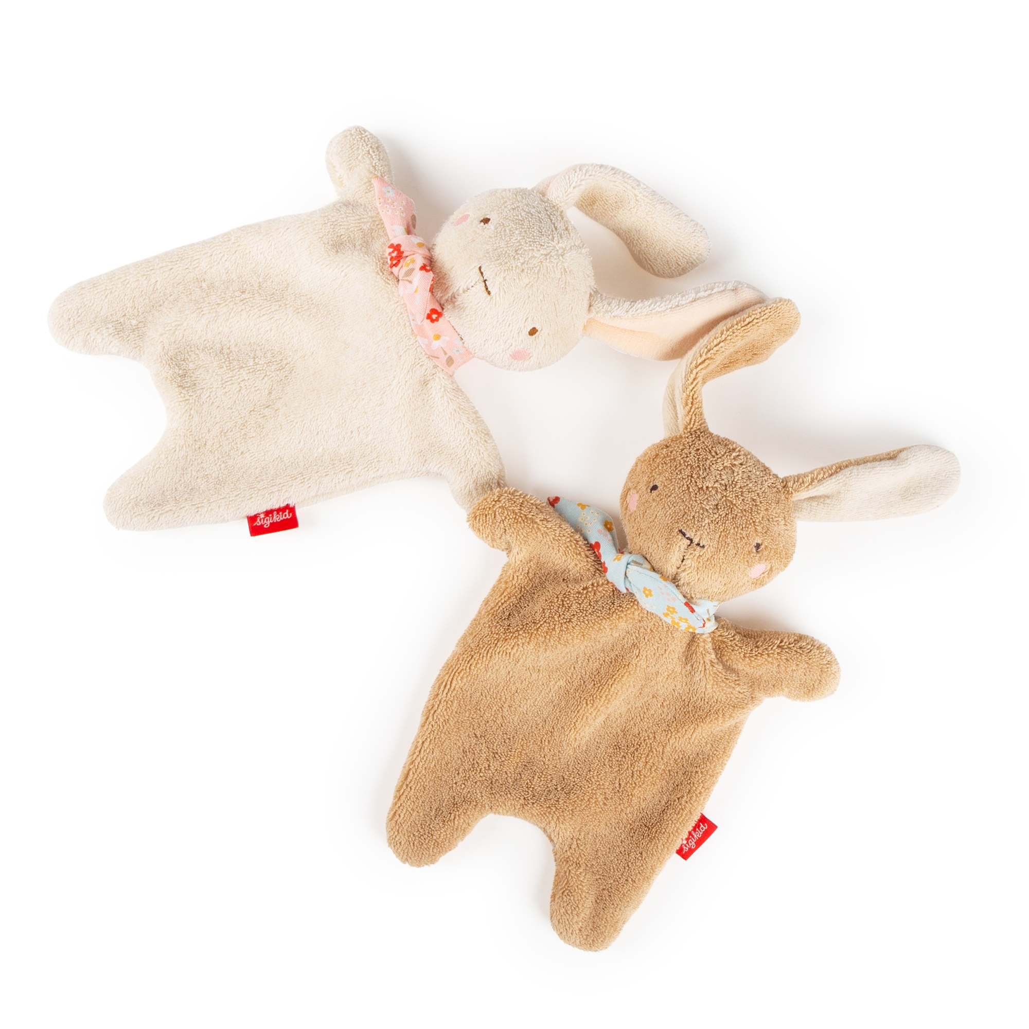 Baby comforter blankie bunny, terry cotton, écru