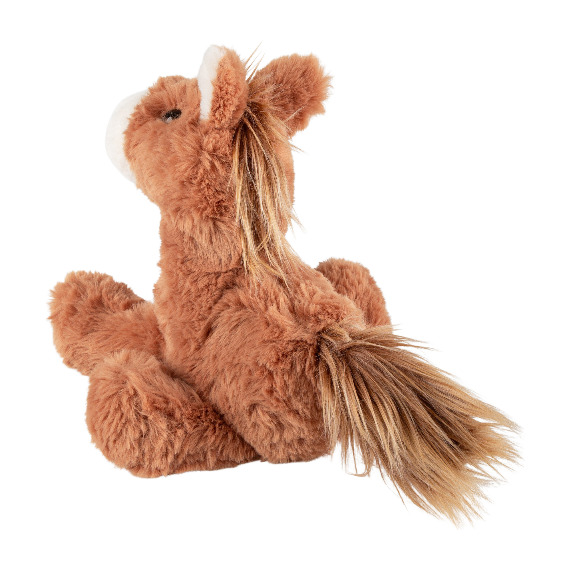 Silky soft plush toy horse, brown