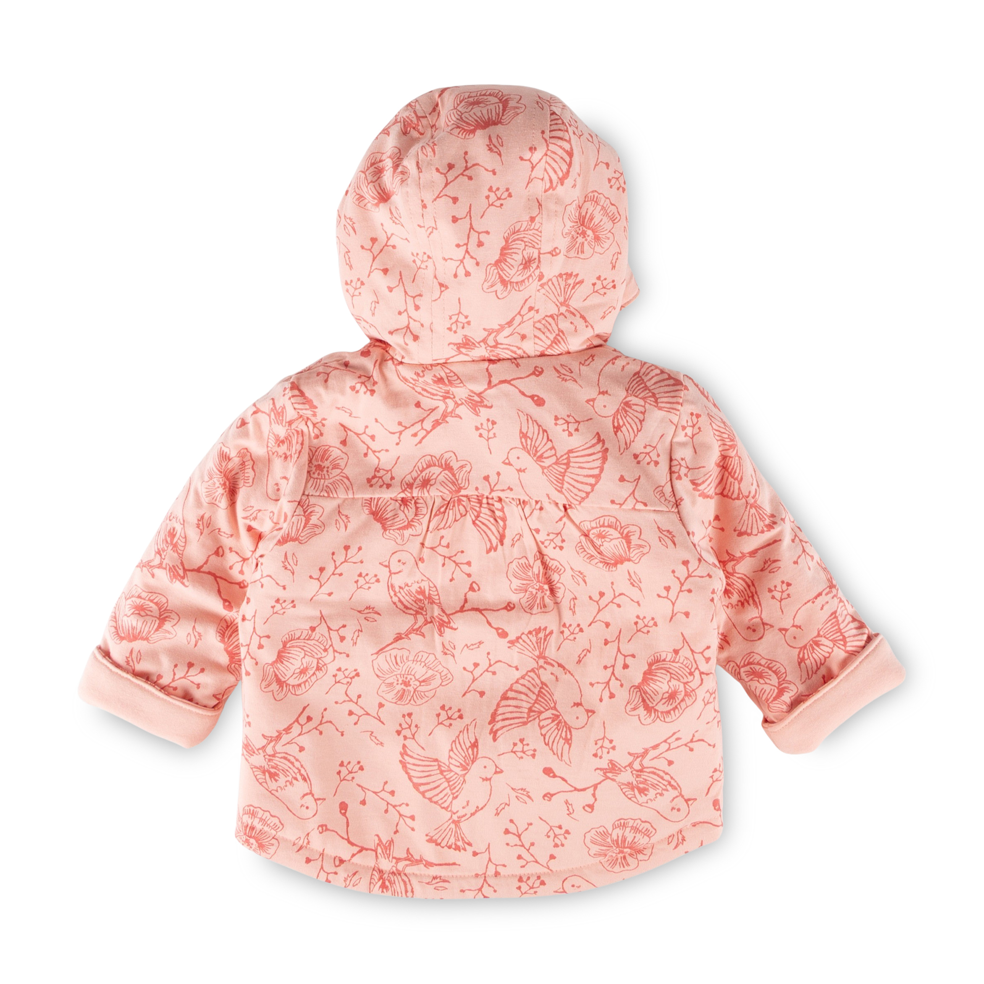 Baby Wendejacke mit Vögelchen Stickerei und Print, rosa