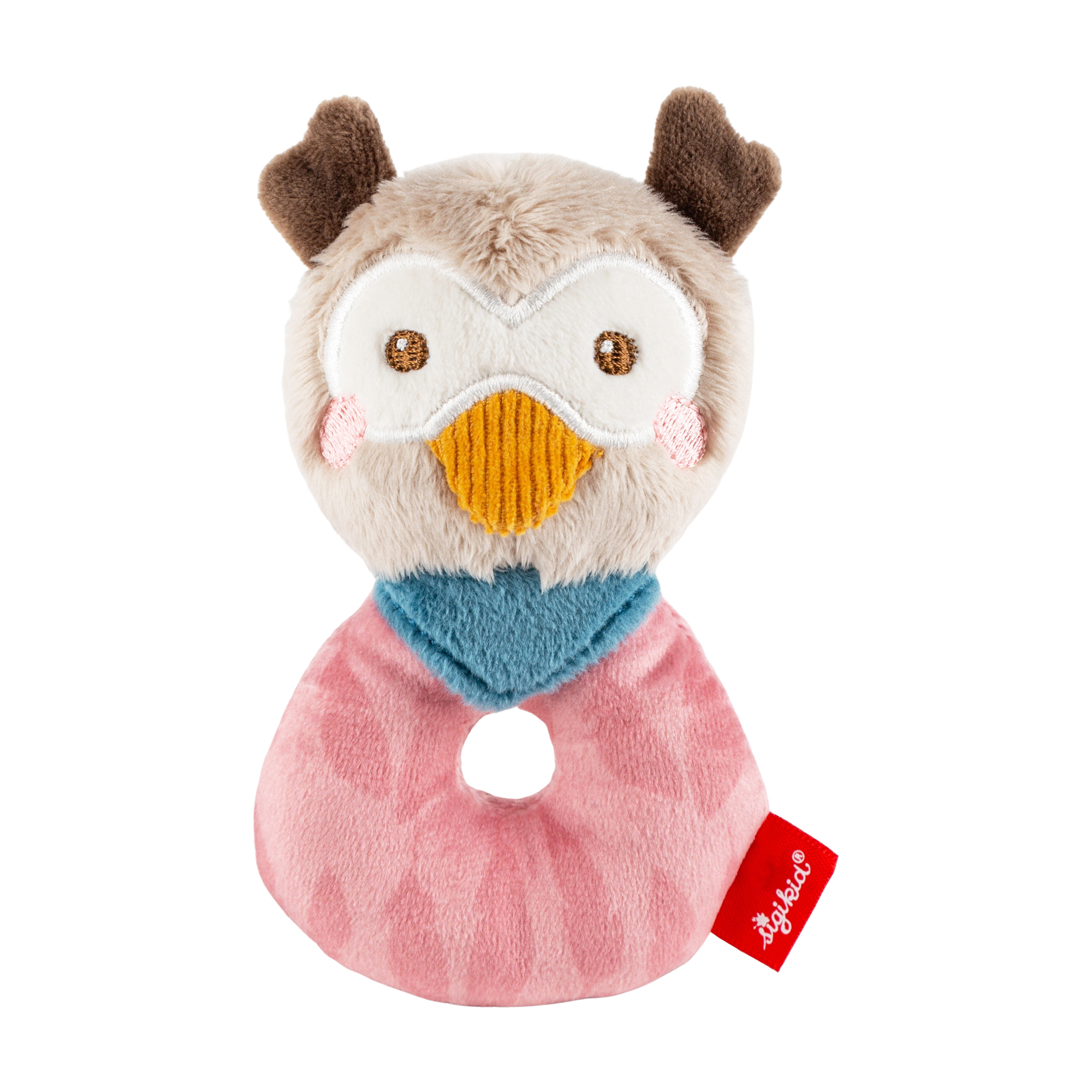 Baby rattle grasp soft toy owl, Wolly Wood