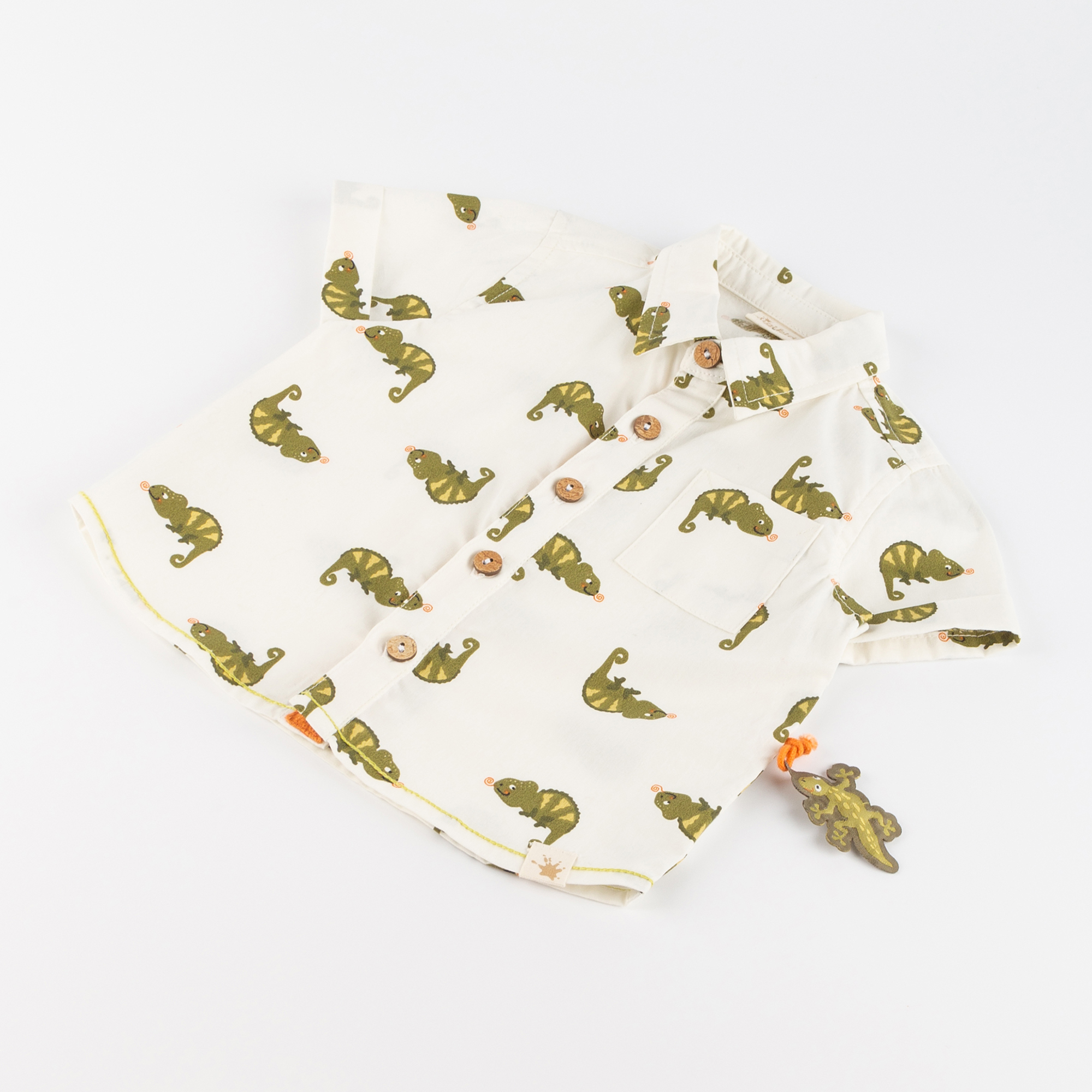 Baby short sleeve shirt chameleon, Jungle