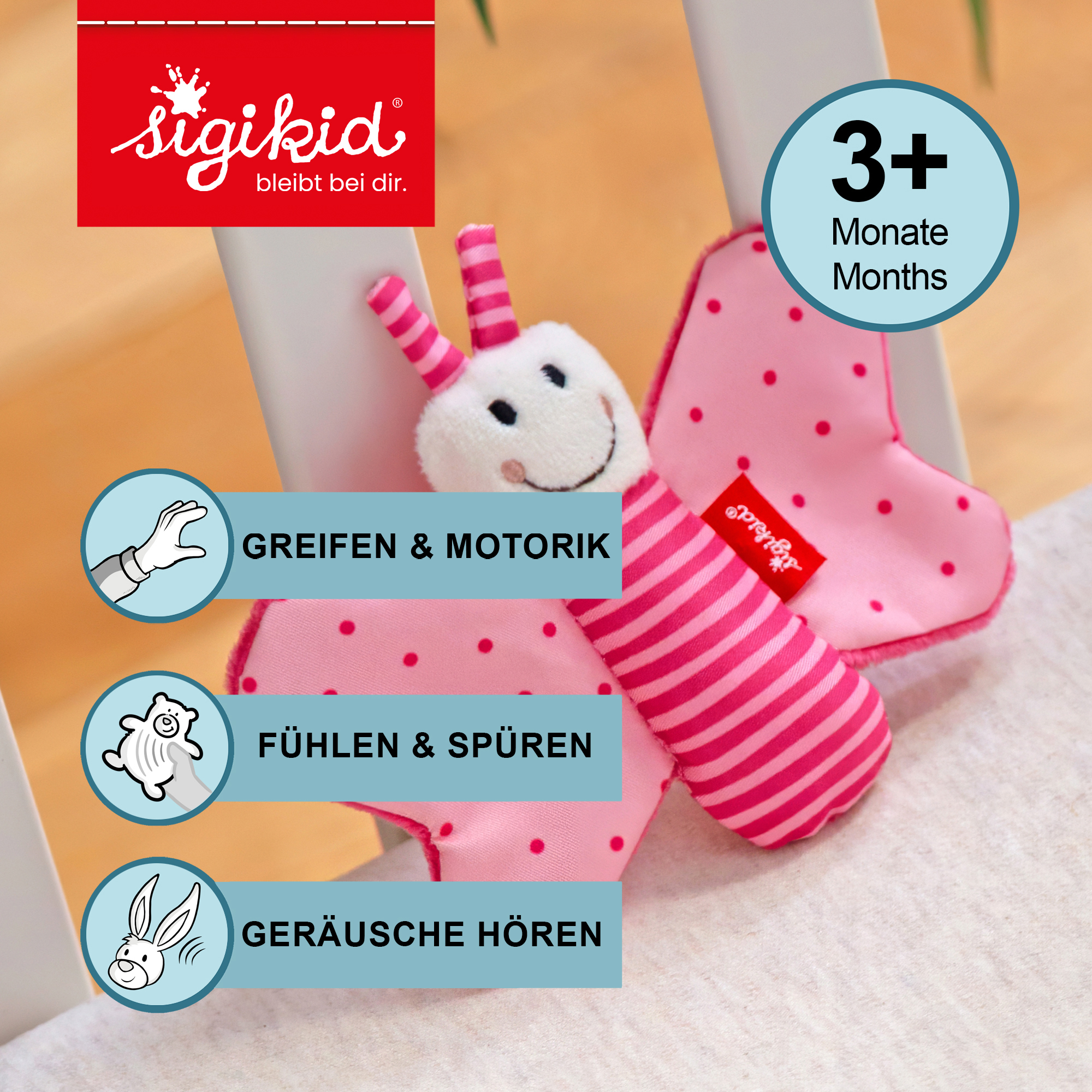 Baby Greifling Schmetterling Red Stars