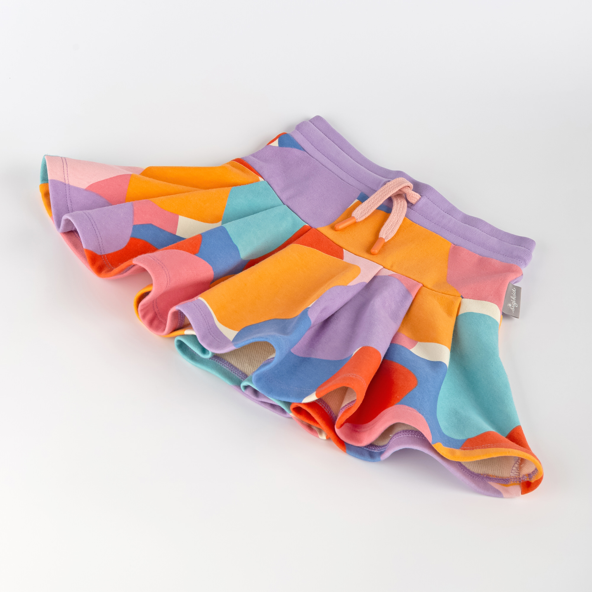 Girls' pleated sweat skirt, multicoloured Girls' pleated sweat skirt, multicoloured