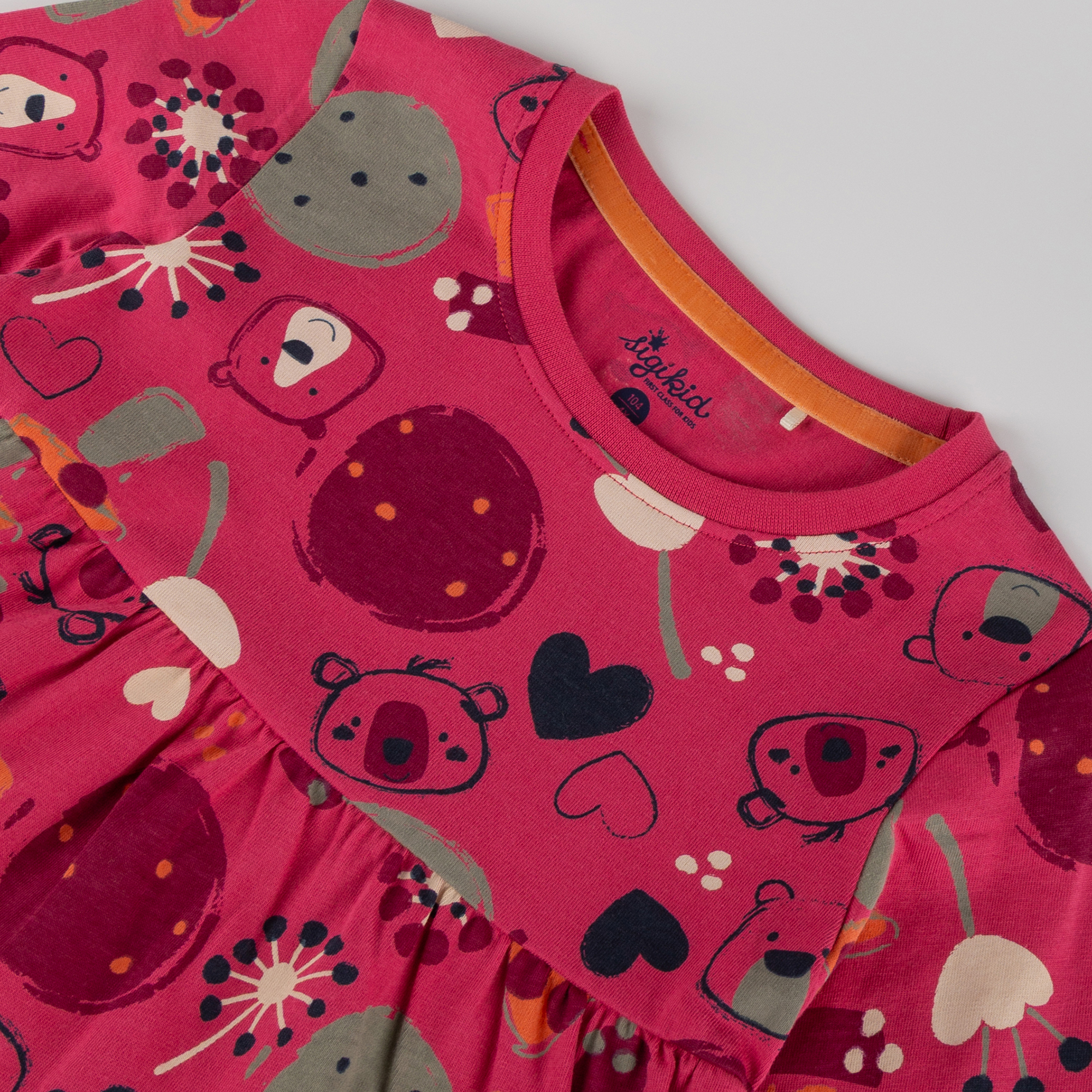 Girls' tiered long sleeve dress Fancy Forest