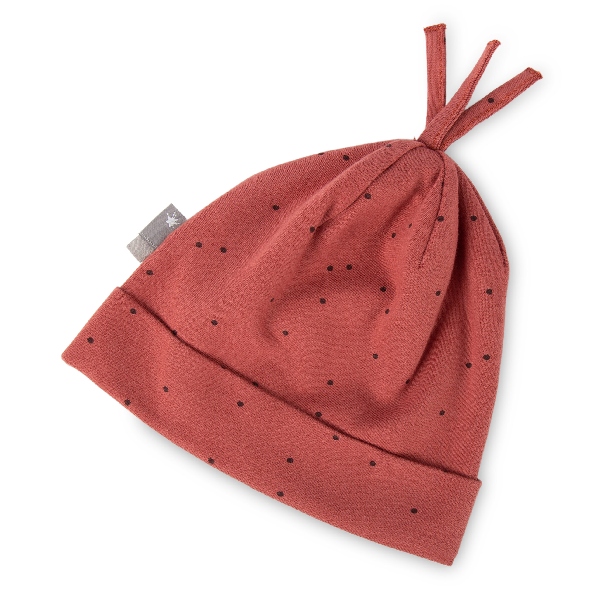 Baby Pünktchen Mütze, rotbraun Baby Pünktchen Mütze, rotbraun