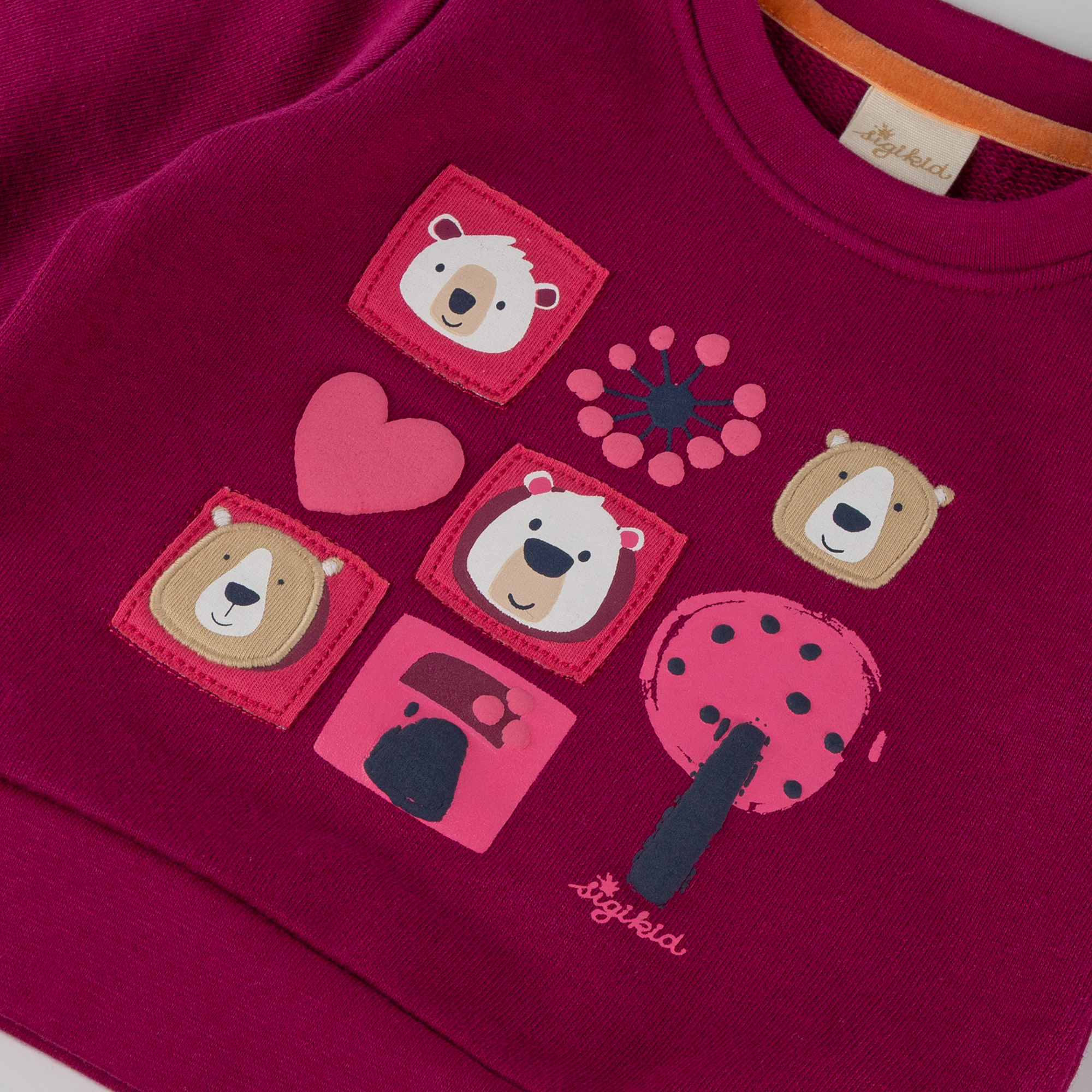 Baby Sweatshirt Bärchen Fancy Forest, dunkelpink Baby Sweatshirt Bärchen Fancy Forest, dunkelpink