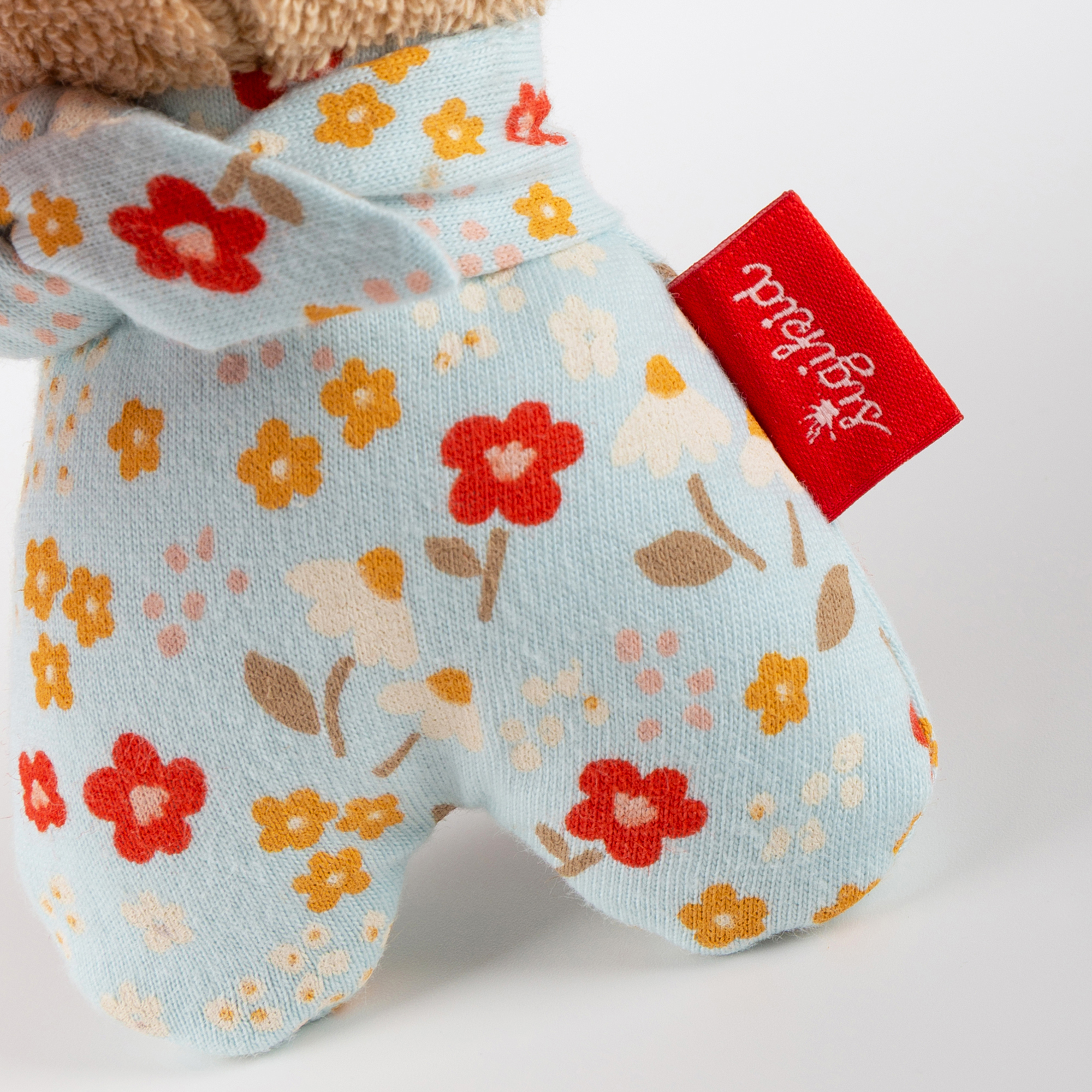 Baby rattle grasp soft toy bunny blue, cotton