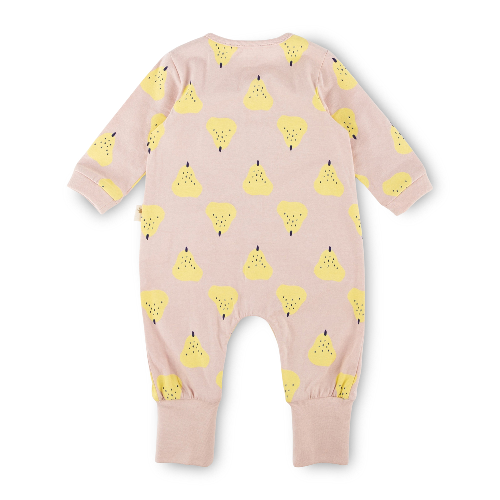 Weicher Baby Schlaf Overall Birnenprint, pastellblau/hellrosa