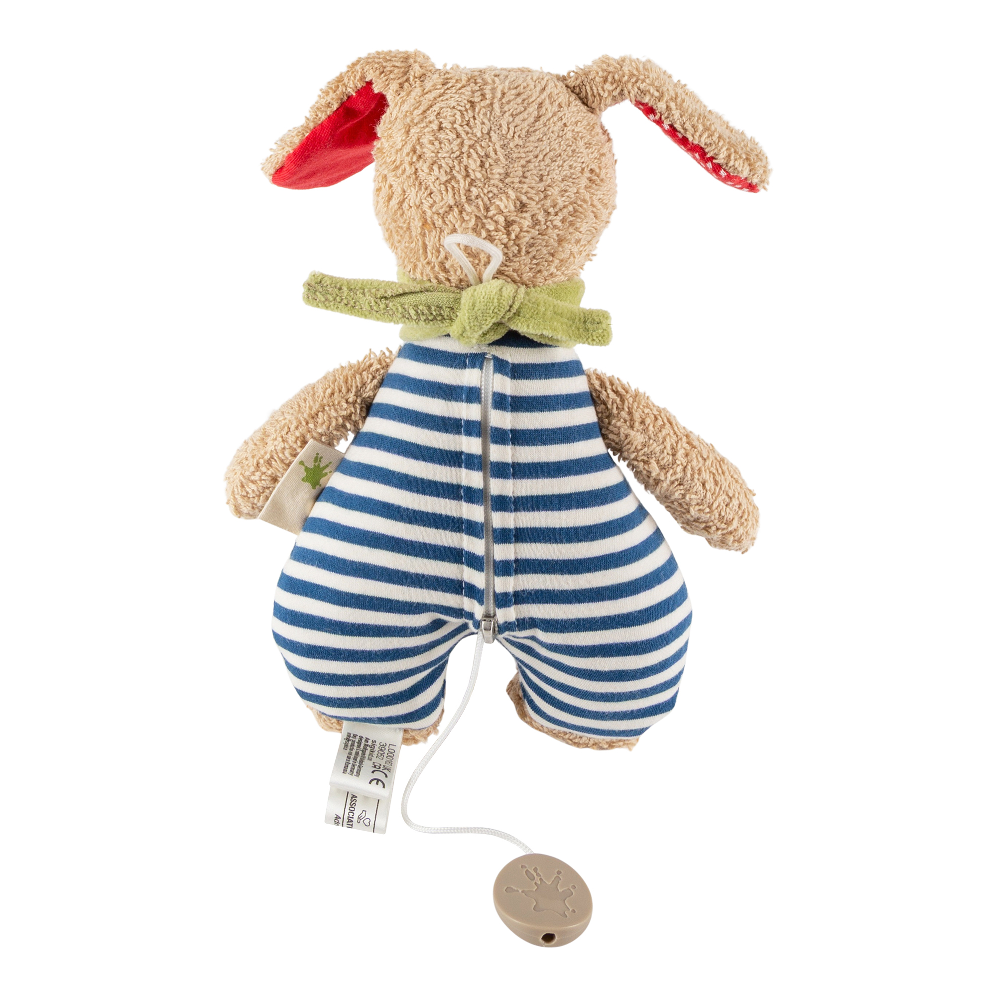 Organic musical baby soft toy dog, Green