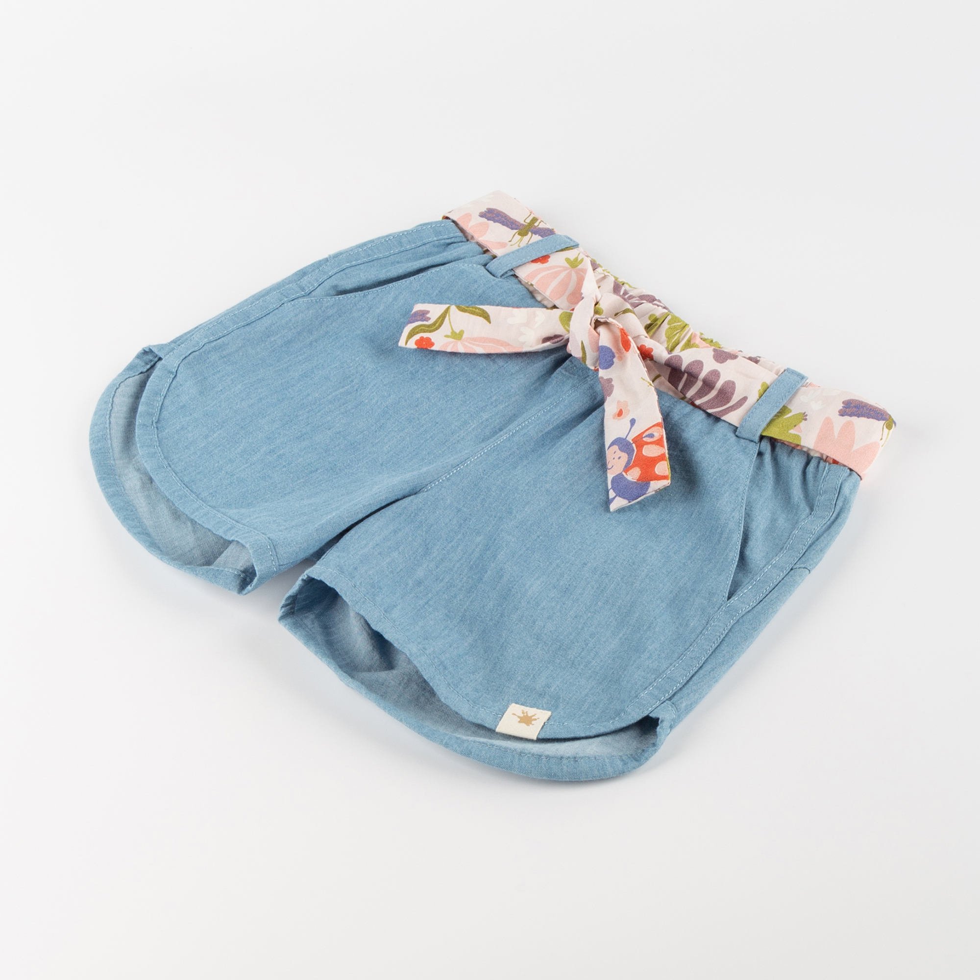 Children's chambray shorts, Happy Ladybug