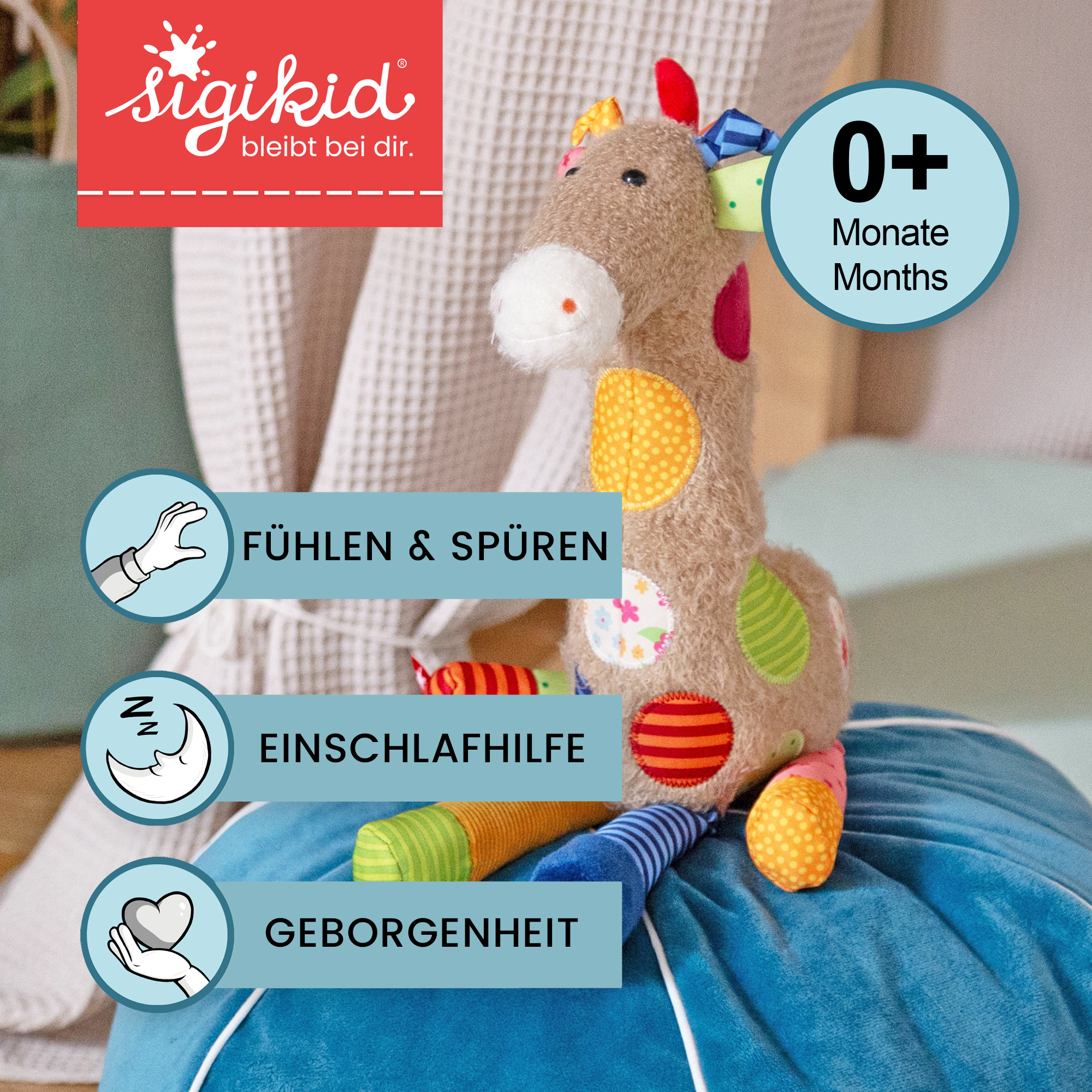 Soft toy giraffe, Patchwork Sweety