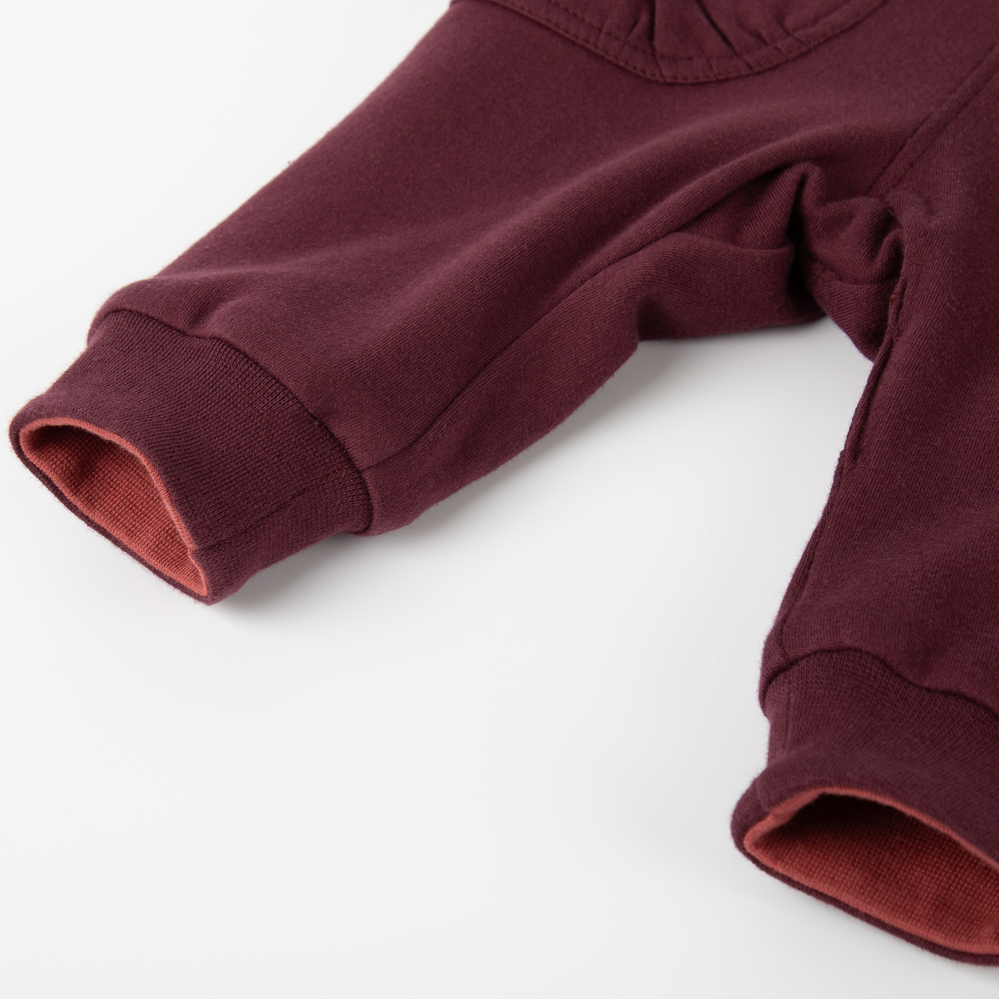 Reversible baby soft pants, burgundy red/copper brown