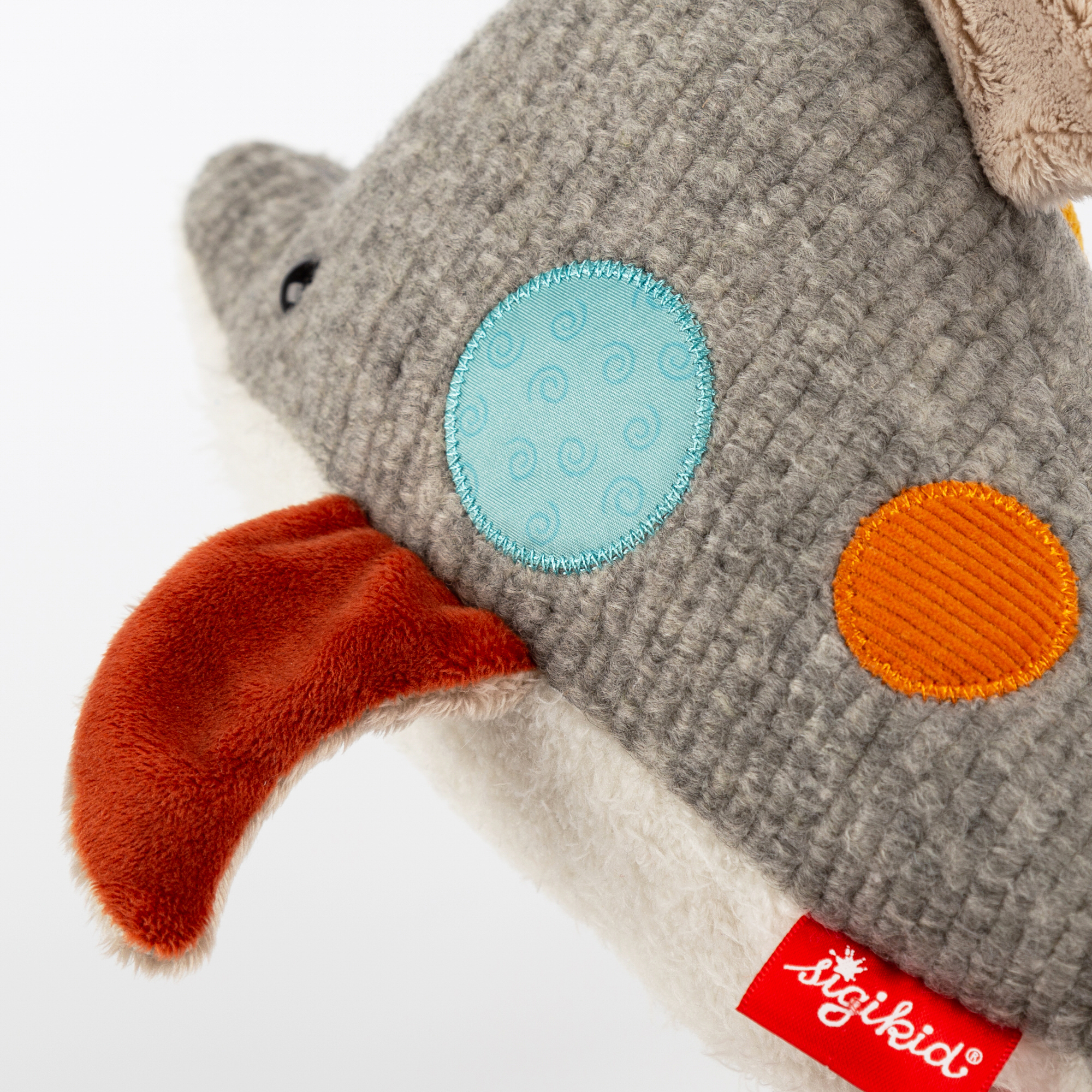 Patchwork soft toy dolphin